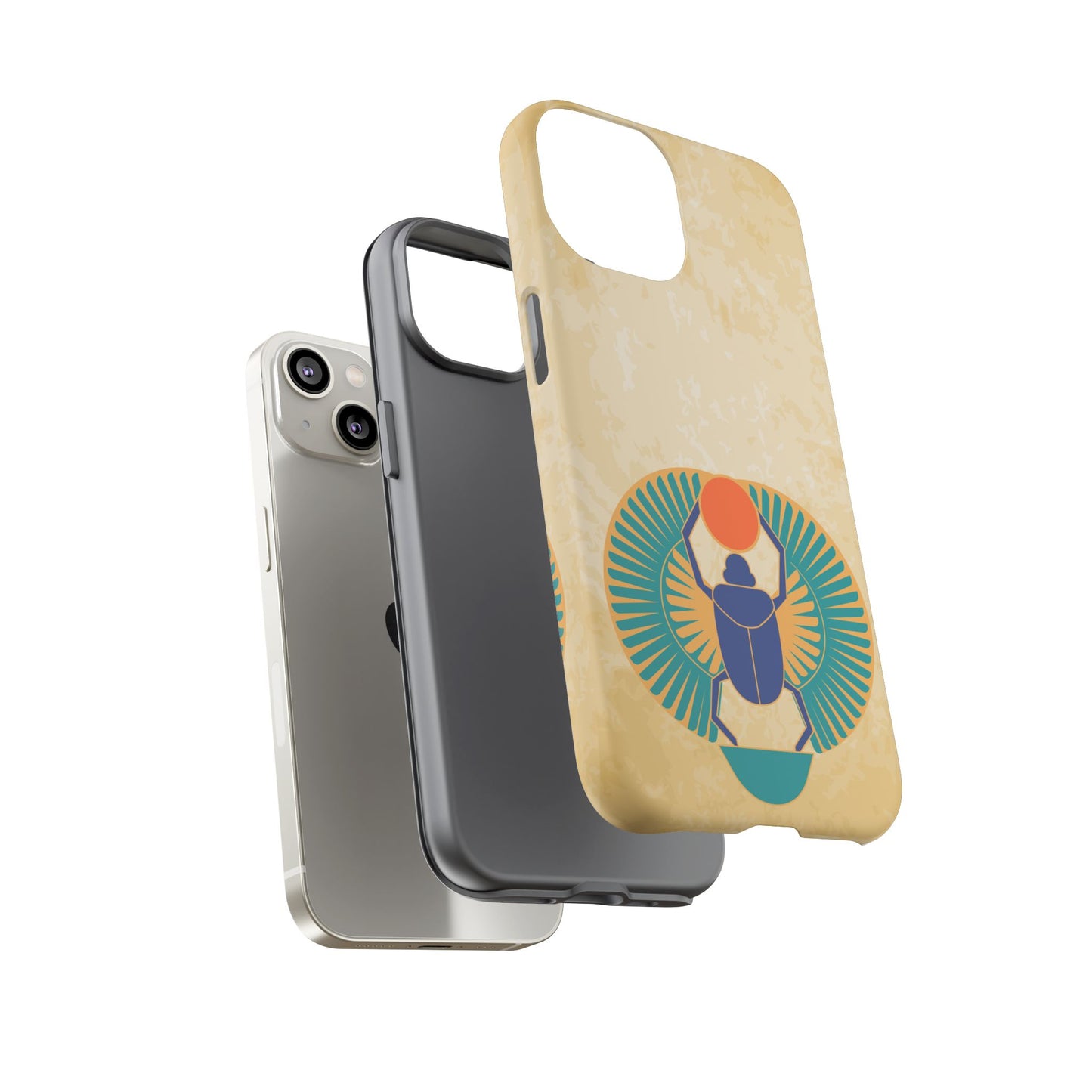 Ancient Egyptian Scarab Beetle Tough Phone Case - Symbol of Rebirth Design, Mythological Art, Compatible with iPhone, Galaxy, and Google