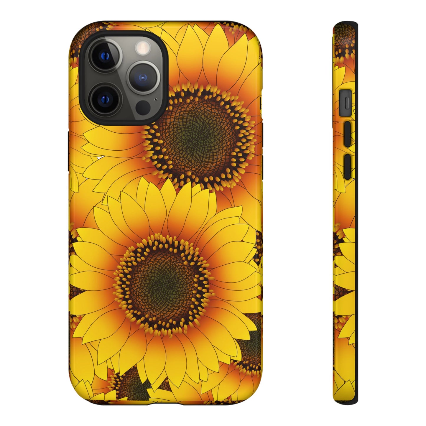Sunflower Aesthetic Tough Phone Case - Bright Floral Art, Bold Yellow Sunflower Design, Compatible with iPhone, Galaxy, and Google Phones