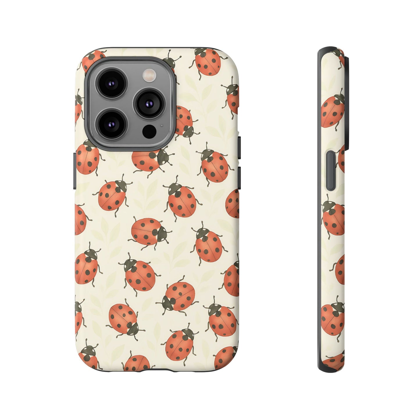 Ladybug Tough Phone Case - Cute Insect Aesthetic, Nature-Inspired Pattern Art, Compatible with iPhone, Galaxy, and Google Phones