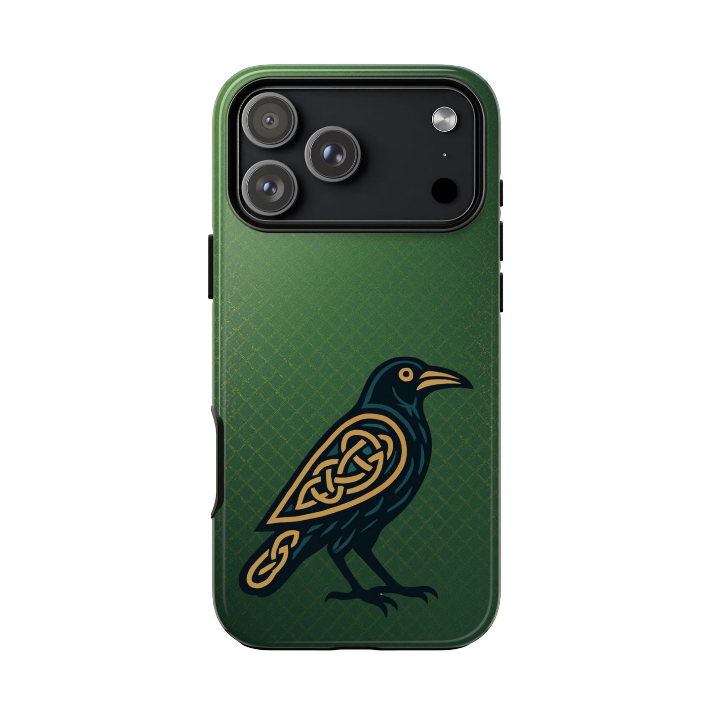Celtic Raven Tough Phone Case, Irish Mythology Bird Design, Gold Raven iPhone Case, Gothic Celtic Symbol, Heritage Gift Idea