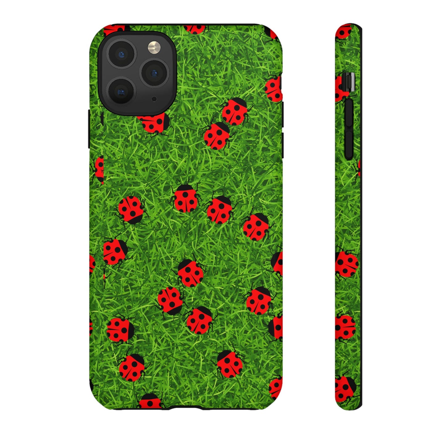 Ladybug Tough Phone Case - Cute Insect Aesthetic, Nature Pattern Art Design, Compatible with iPhone, Galaxy, and Google Phones