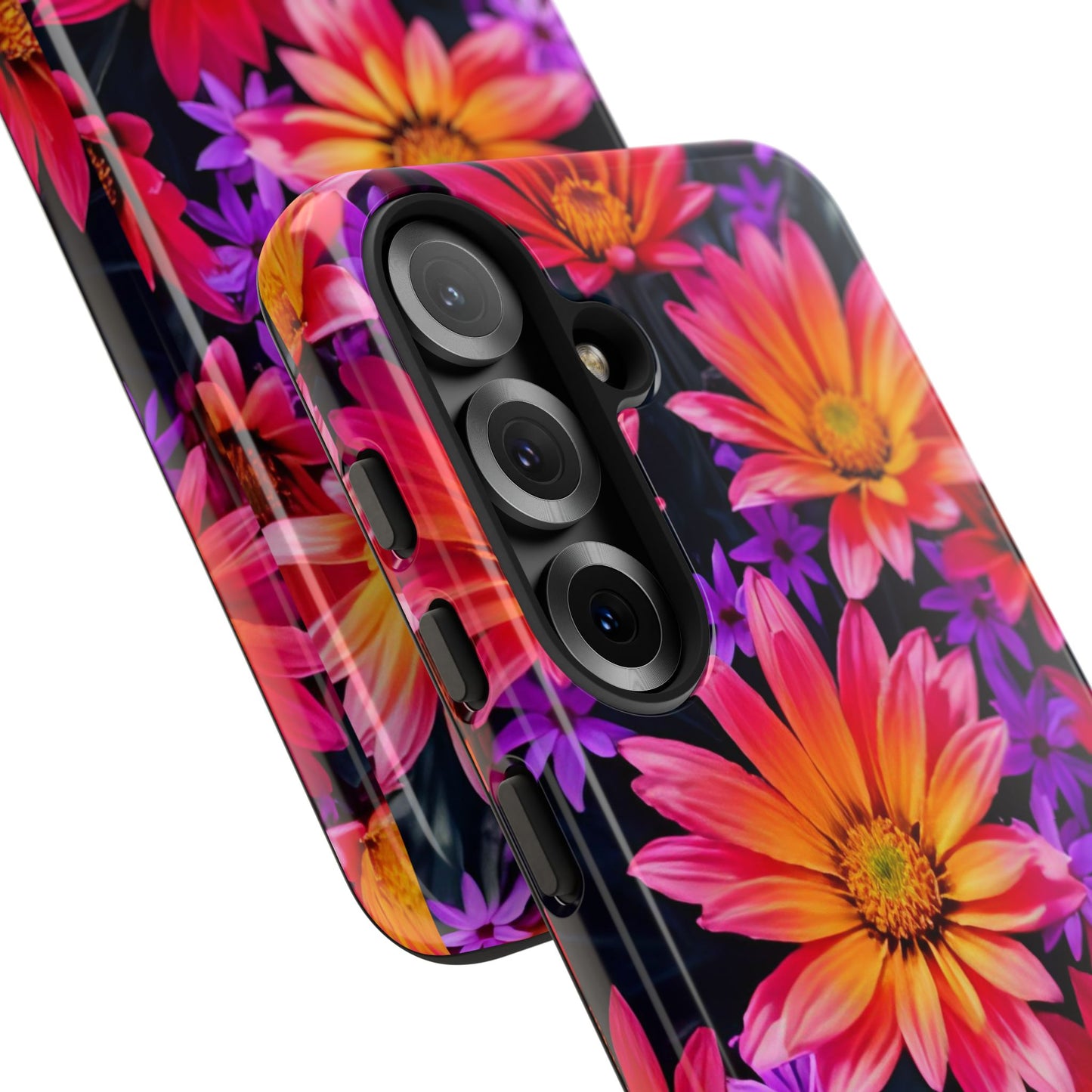 Bold Garden Flower Tough Phone Case - Colorful Floral Print, Bright Botanical Aesthetic, Compatible with iPhone, Galaxy, and Google Phones