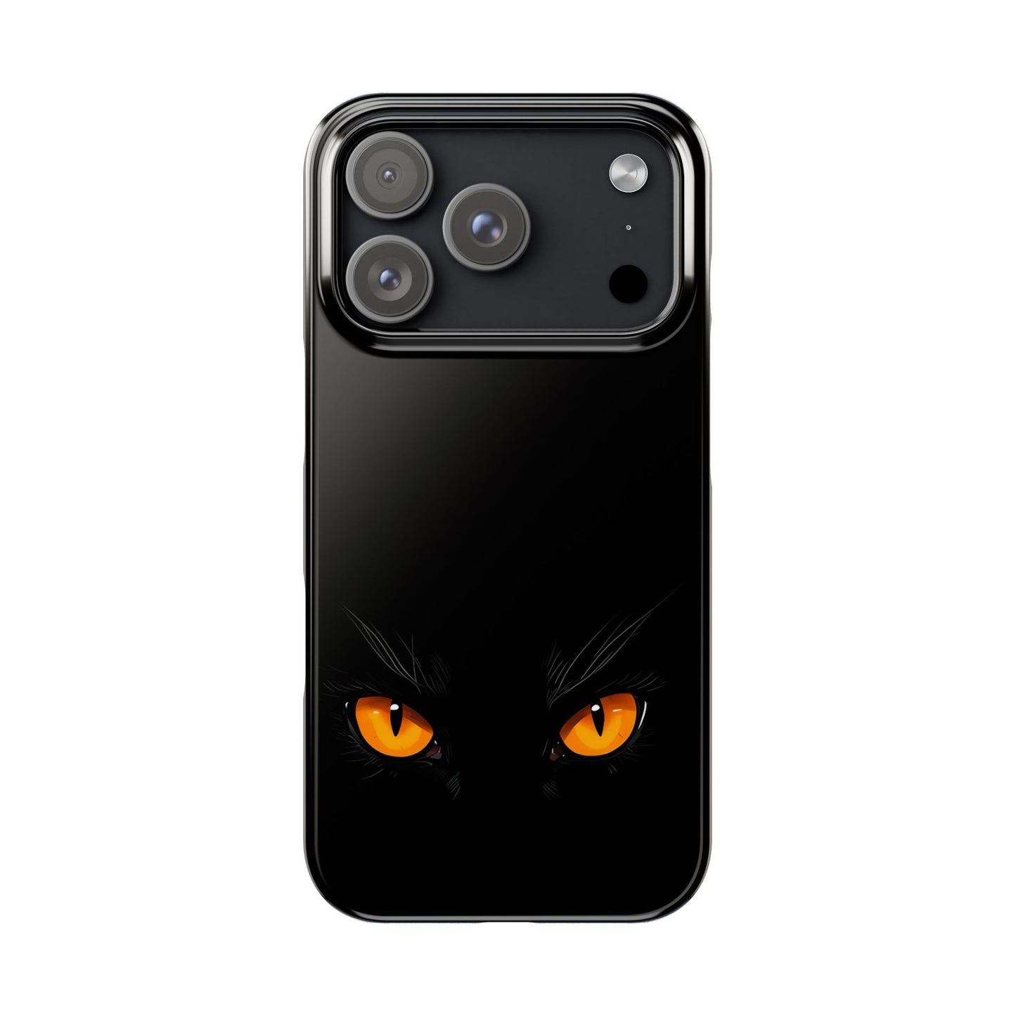 Black Cat Slim Phone Case - Gothic Halloween Aesthetic, Subtle Spookycore Aesthetic, Compatible with iPhone, Galaxy, and Google Phones
