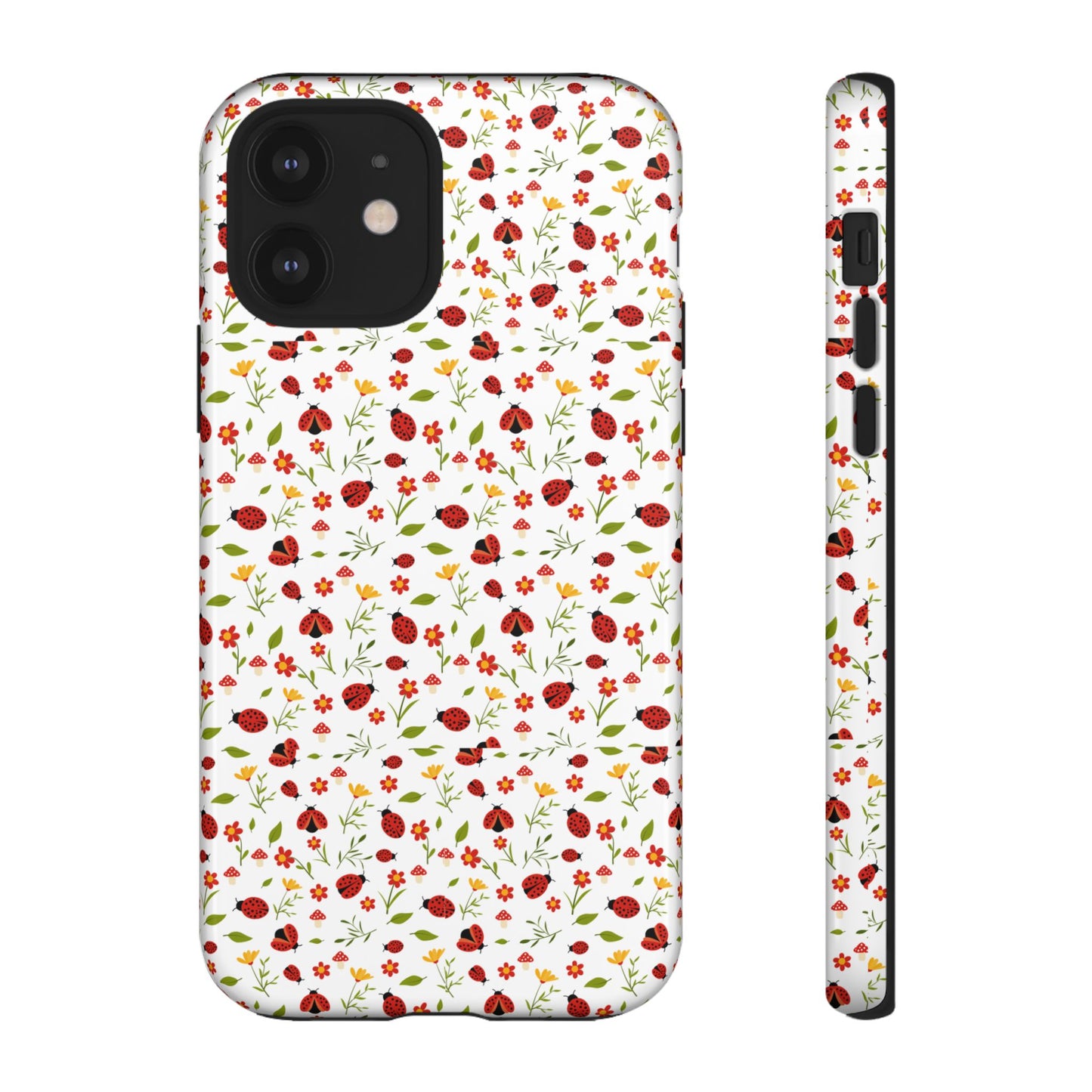 Ladybug Tough Phone Case - Cute Insect Aesthetic, Nature-Inspired Pattern Art, Compatible with iPhone, Galaxy, and Google Phones