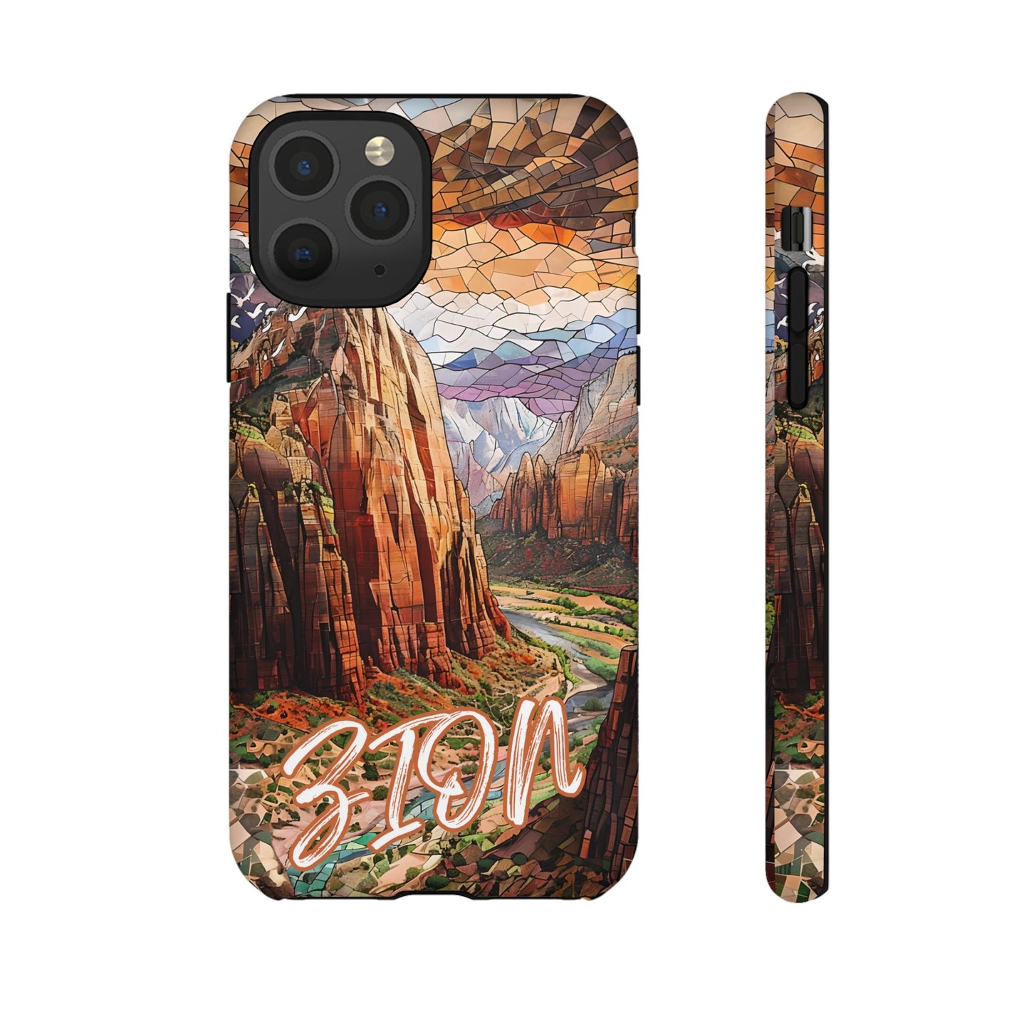 Zion National Park Utah Phone Case, Mosaic Phone Case, Mountain Nature Art, National Park Gift Scenic Canyons Cover Landscape Aesthetic Case