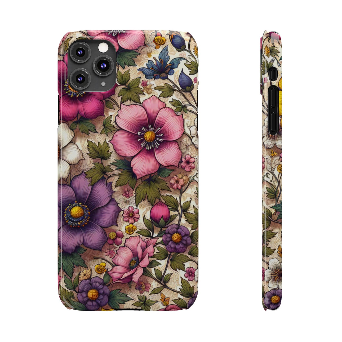 Floral Slim Phone Case - Vibrant Flower Design, Unique Floral iPhone Cover, Flower Phone Case, Gift for Her, Stylish Accessories