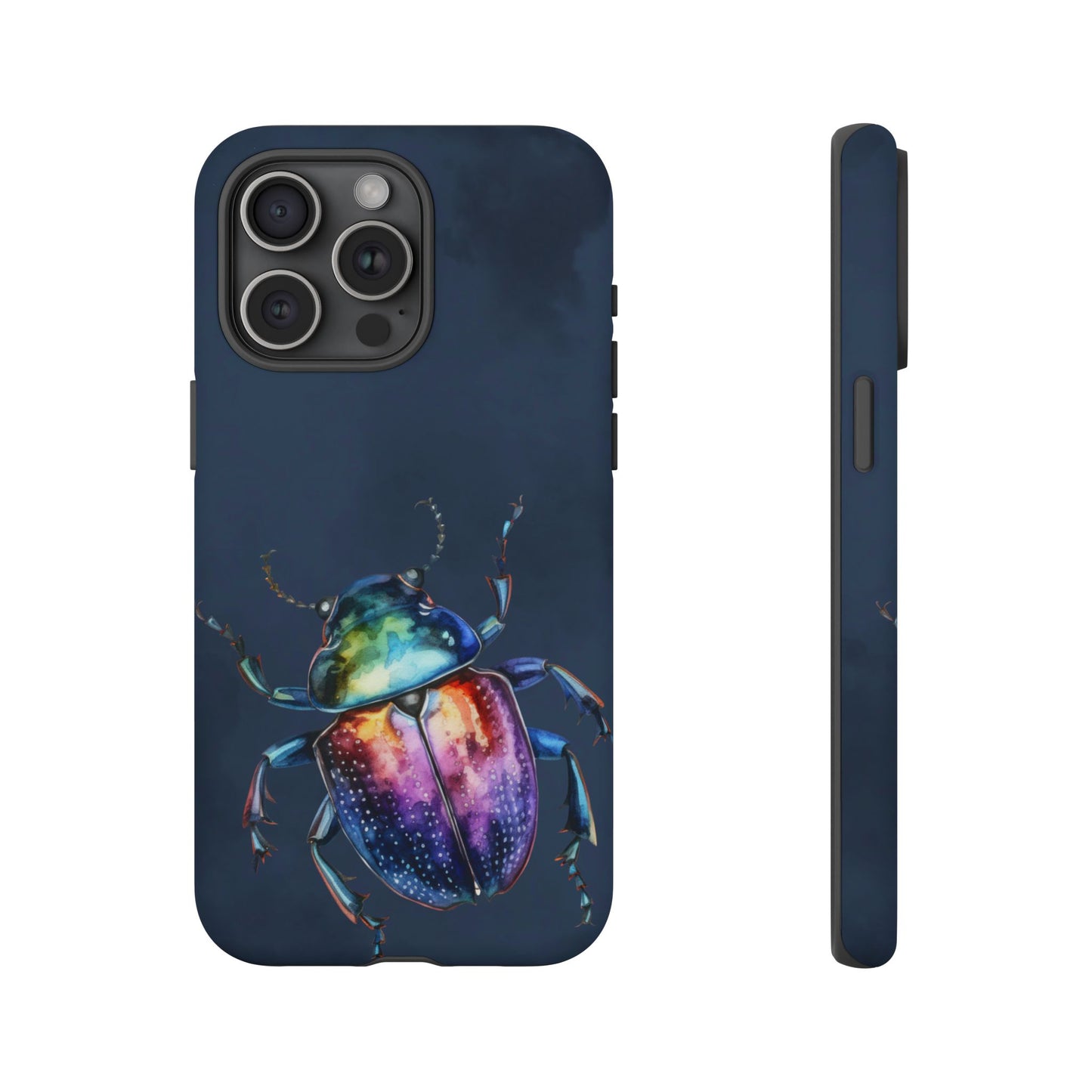 Iridescent Beetle Tough Phone Case - Insect Art Design, Nature-Inspired Pattern, Compatible with iPhone, Galaxy, and Google Phones