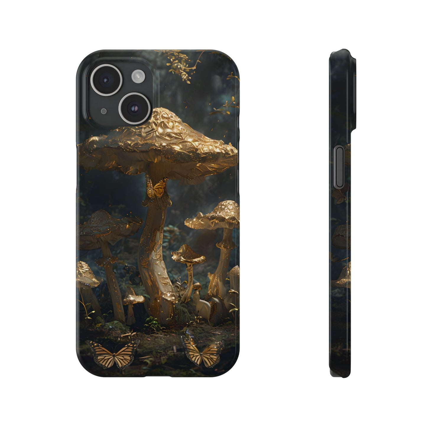 Enchanted Forest Slim Phone Cases, Fantasy Phone Cover, Mushroom Design, Nature Lover Gift, Boho Chic Cell Phone Case