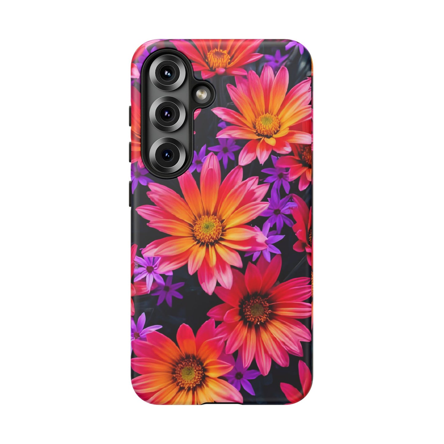 Bold Garden Flower Tough Phone Case - Colorful Floral Print, Bright Botanical Aesthetic, Compatible with iPhone, Galaxy, and Google Phones