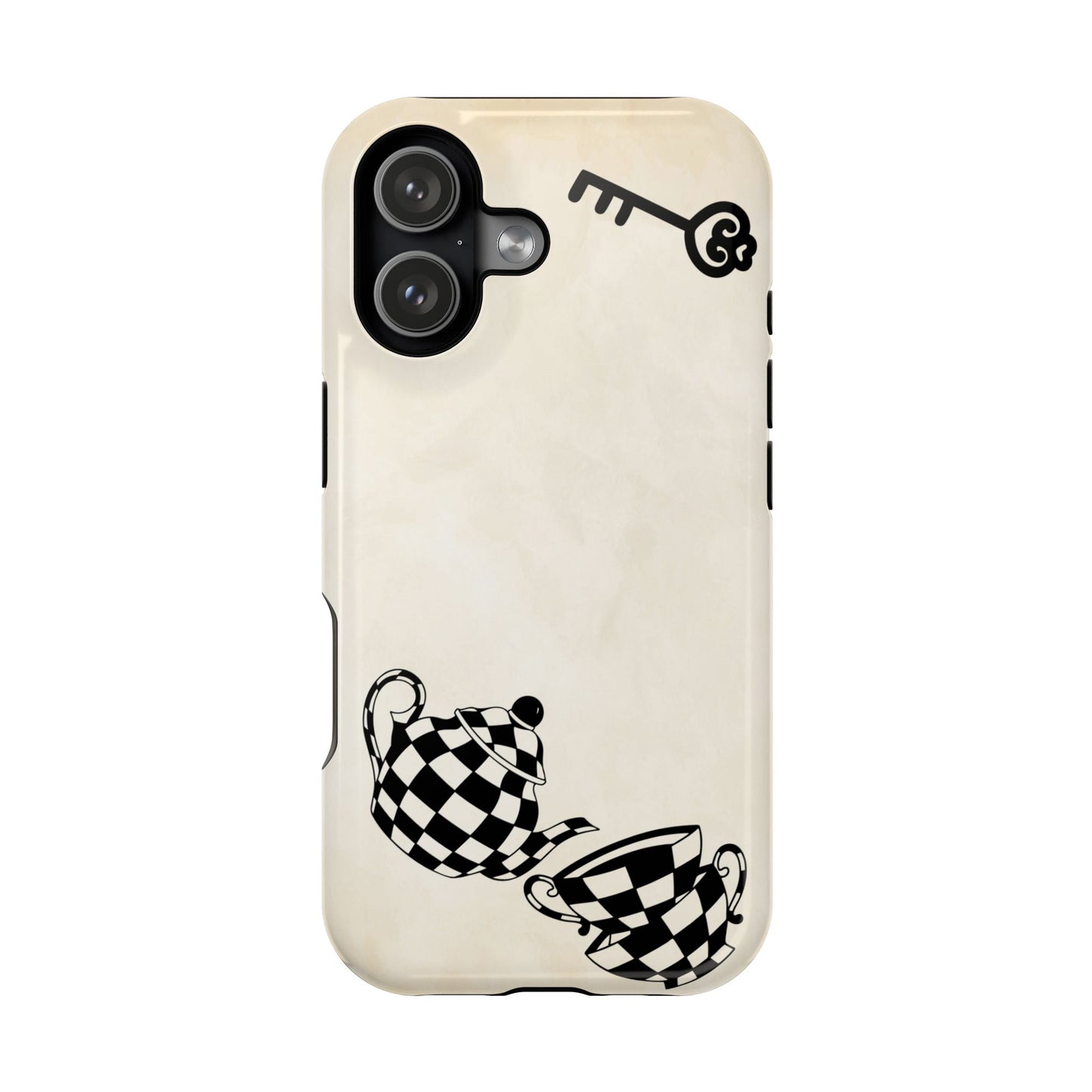 Alice in Wonderland Magnetic Phone Case, Tea Kettle and Cups Phone Cover, Vintage Storybook, Compatible with iPhone 17, 16, 15, 14, 13