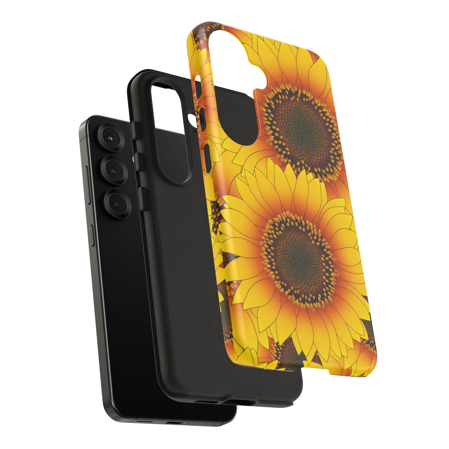 Sunflower Aesthetic Tough Phone Case - Bright Floral Art, Bold Yellow Sunflower Design, Compatible with iPhone, Galaxy, and Google Phones