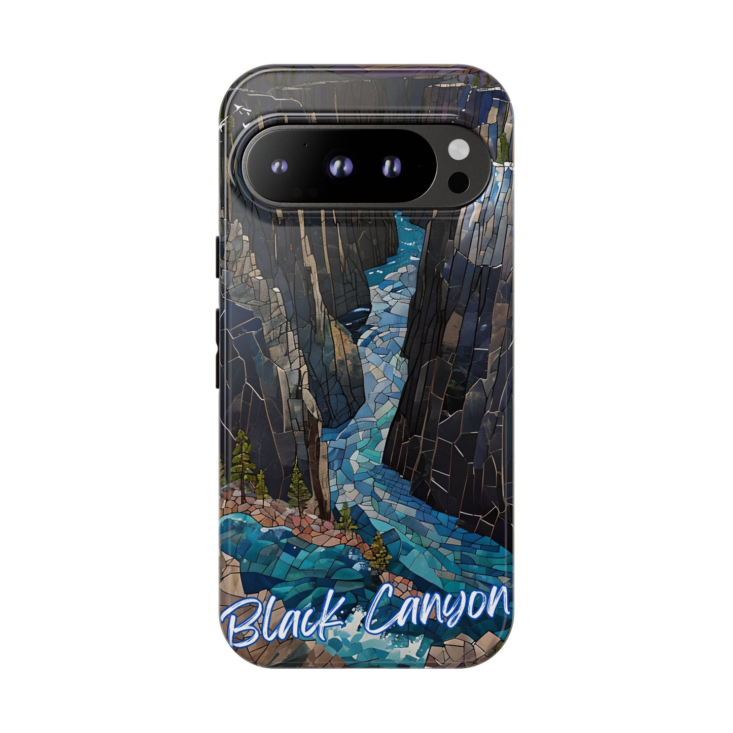 Black Canyon Phone Case, Mosaic Phone Case, Mountain Nature Art, National Park Gift, Scenic Forest Phone Cover, Landscape Aesthetic Case