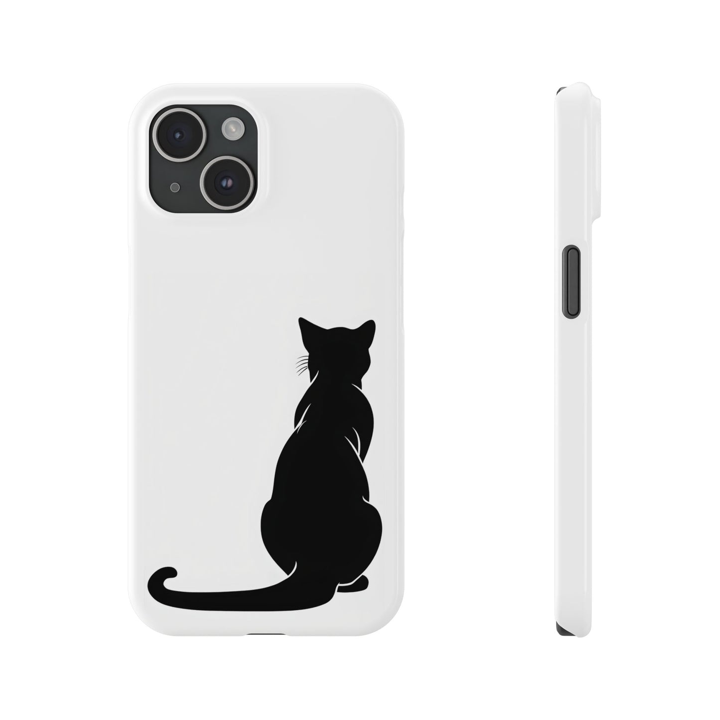 Black Cat Halloween Slim Phone Case Coquette, Creepy Cute Gift for Her, Goth Coquette Spooky Case, Compatible with iPhone, Galaxy, Google