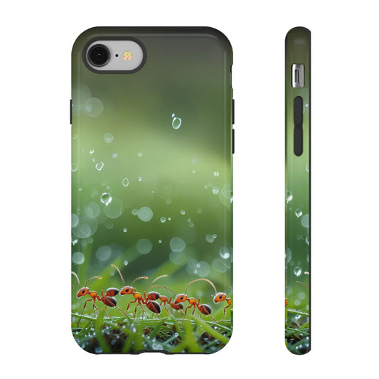 Marching Ant Pattern Tough Phone Case - Realistic Insect Art, Minimalist Nature Aesthetic, Compatible with iPhone, Galaxy, and Google Phones
