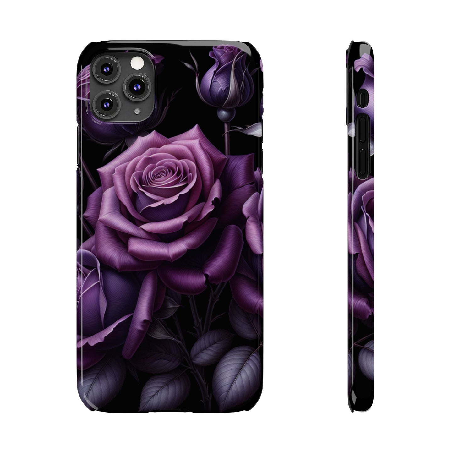 Purple Rose Slim Phone Cases, Floral Phone Cover, Elegant Smartphone Case, Gift for Her, Mother's Day Accessories