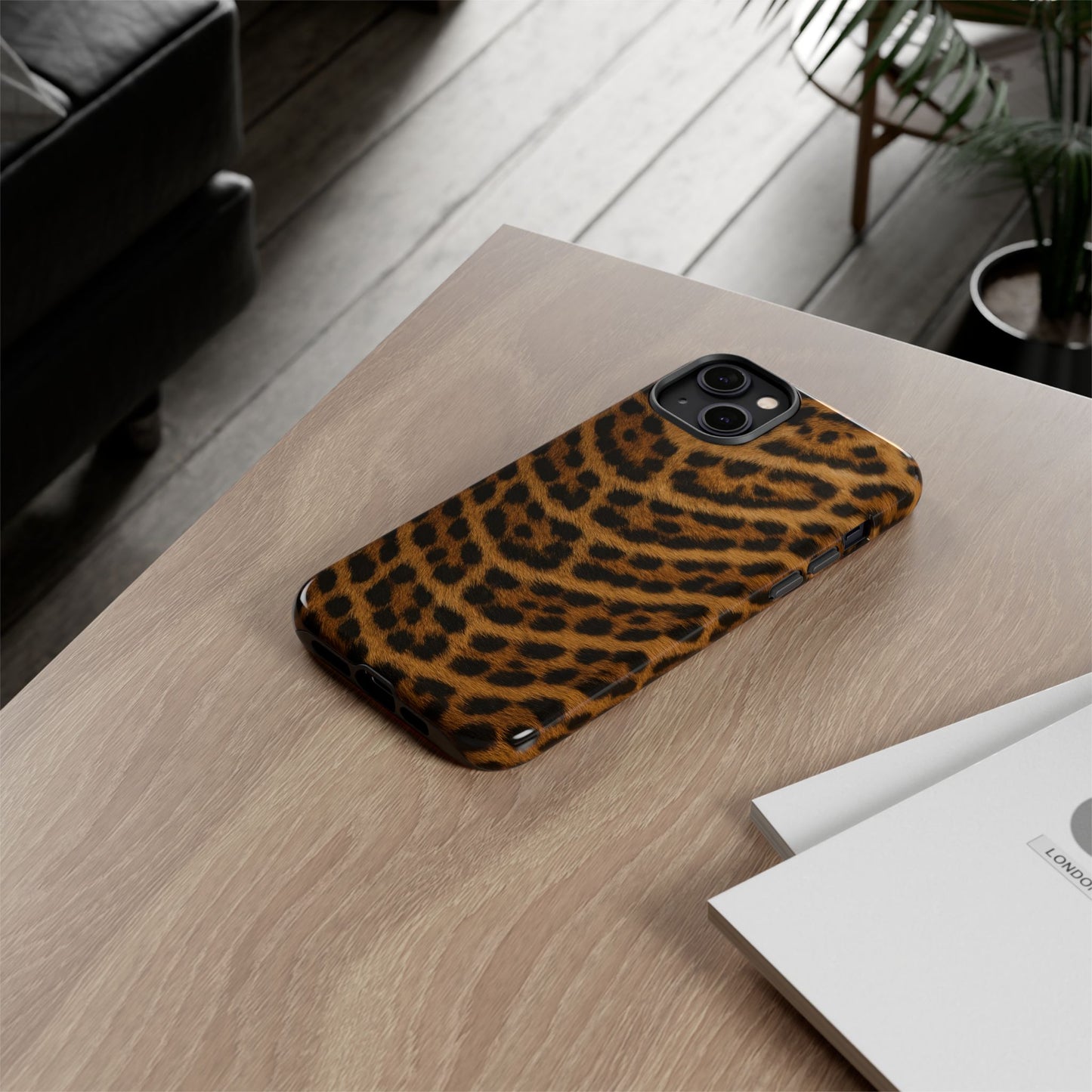 Leopard Print Tough Phone Case, Animal Print, Protective Wild Fur Style Cover Compatible with iPhone 17, 16, 15, 14, 13, Galaxy, Google