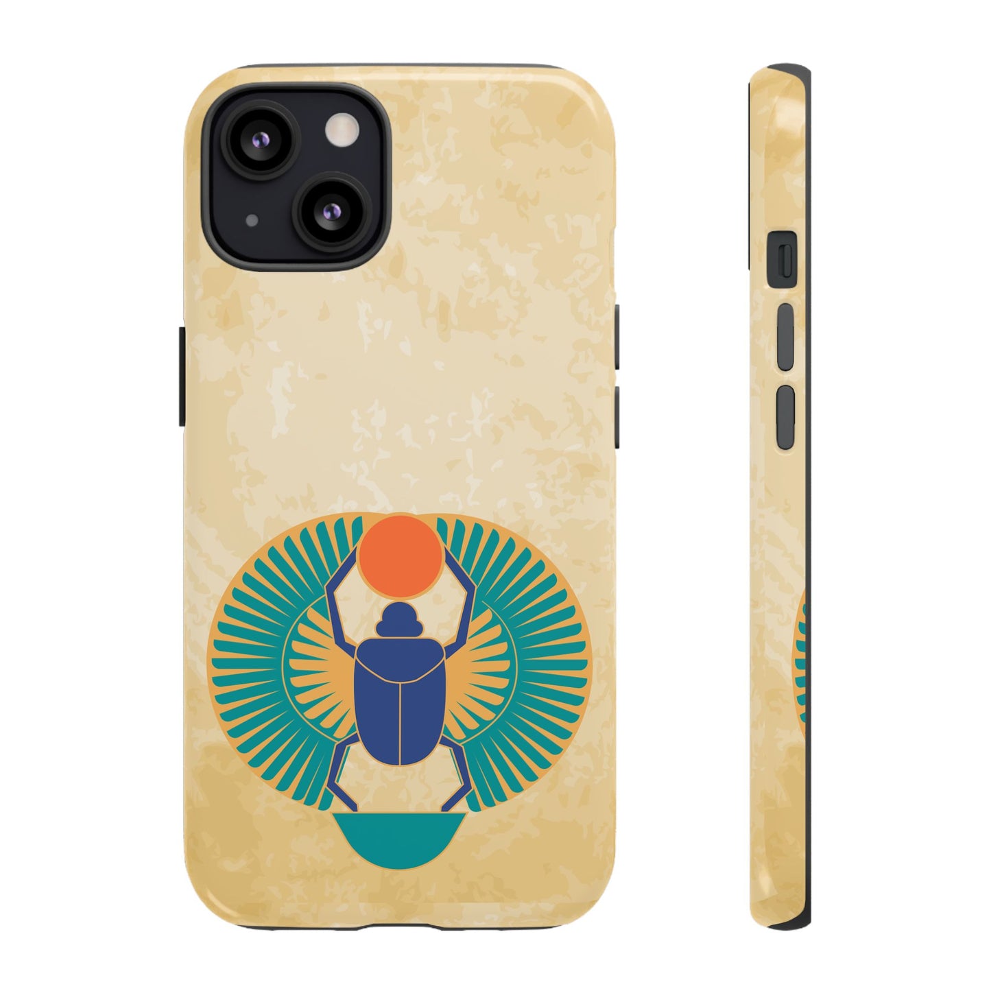 Ancient Egyptian Scarab Beetle Tough Phone Case - Symbol of Rebirth Design, Mythological Art, Compatible with iPhone, Galaxy, and Google