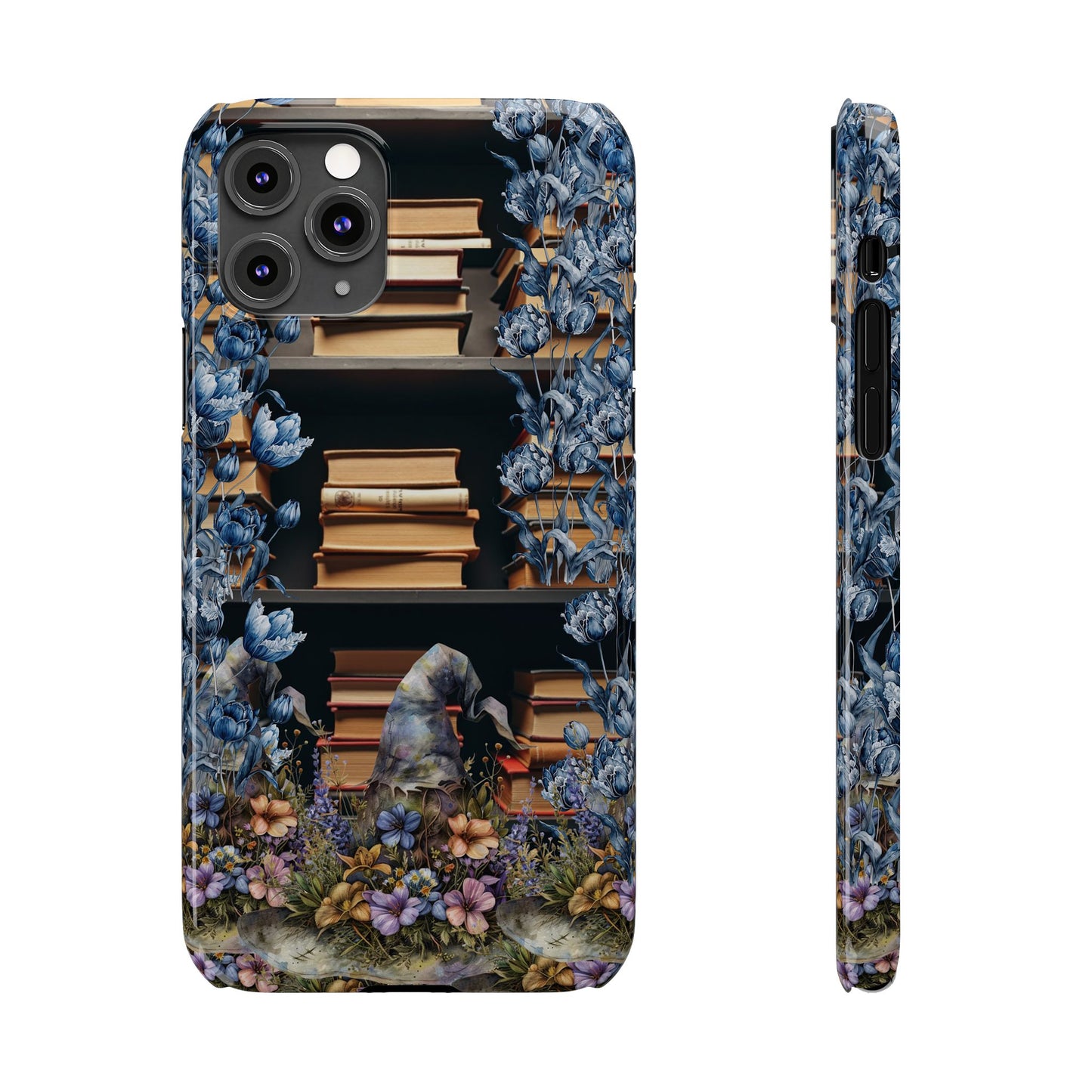 Artistic Bookworm Phone Case for Literary Lovers, Slim Case, Literary Gift, Book Lover Accessory, Floral Design, Unique Phone Accessories