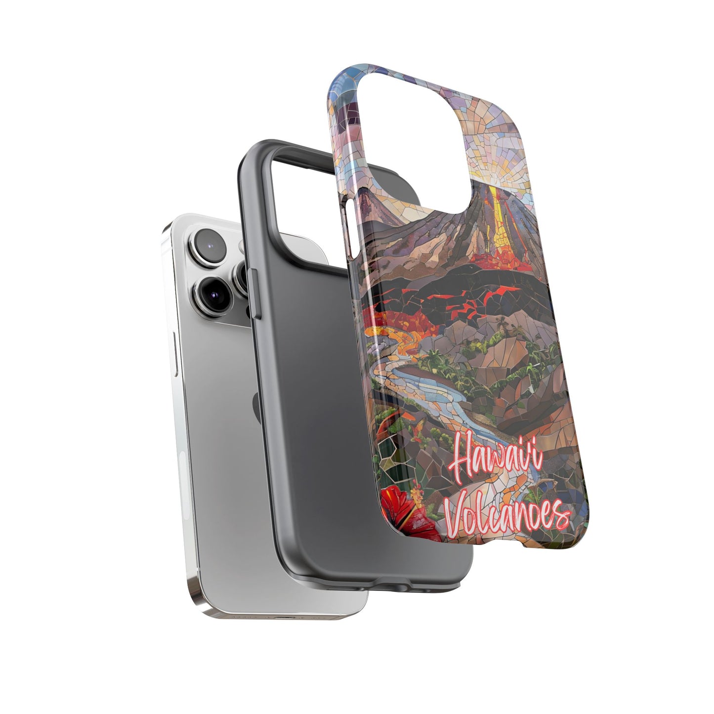 Hawaii Volcanoes National Park Hawaii Phone Case, Mosaic Phone Case, Hawaii Nature Art, National Park Gift, Scenic Waterfall Phone Cover