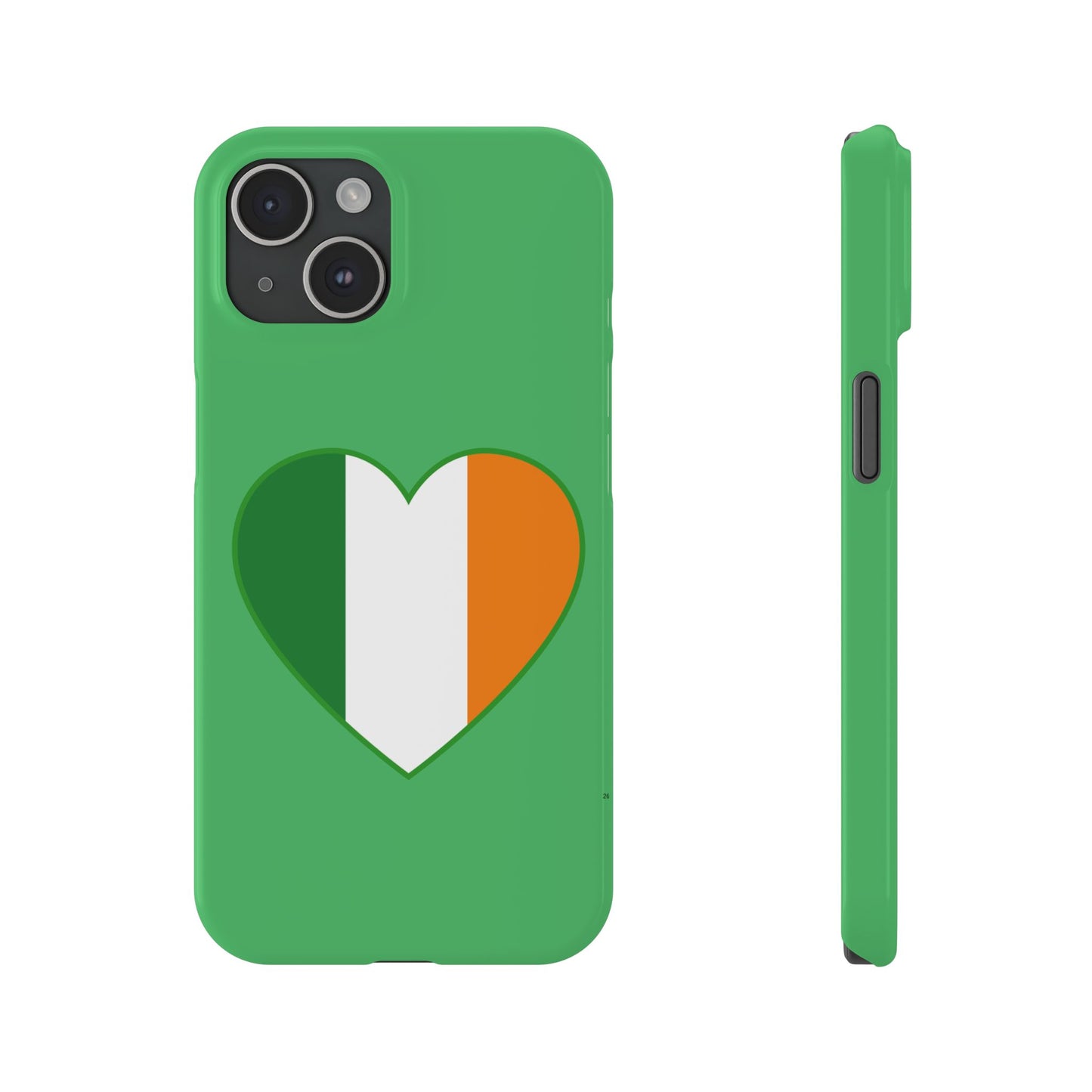 Ireland Heart Flag Slim Phone Case, St. Patrick Design Phone Cover, Compatible with iPhone 17, 16, 15, 14, 13, 12, 11