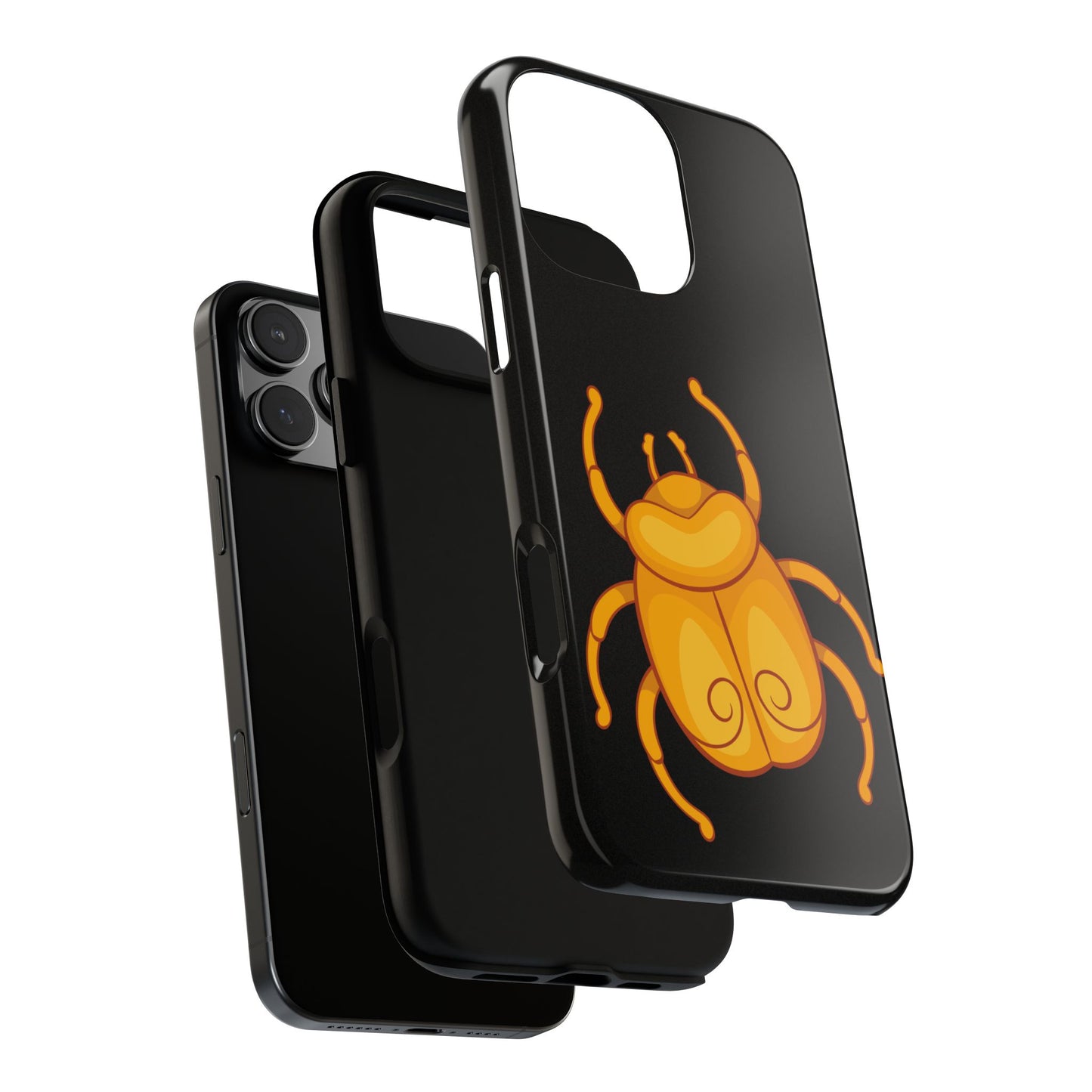 Ancient Egyptian Scarab Tough Phone Case - Gold Beetle Design, Mythological Insect Art, Compatible with iPhone, Galaxy, and Google Phones