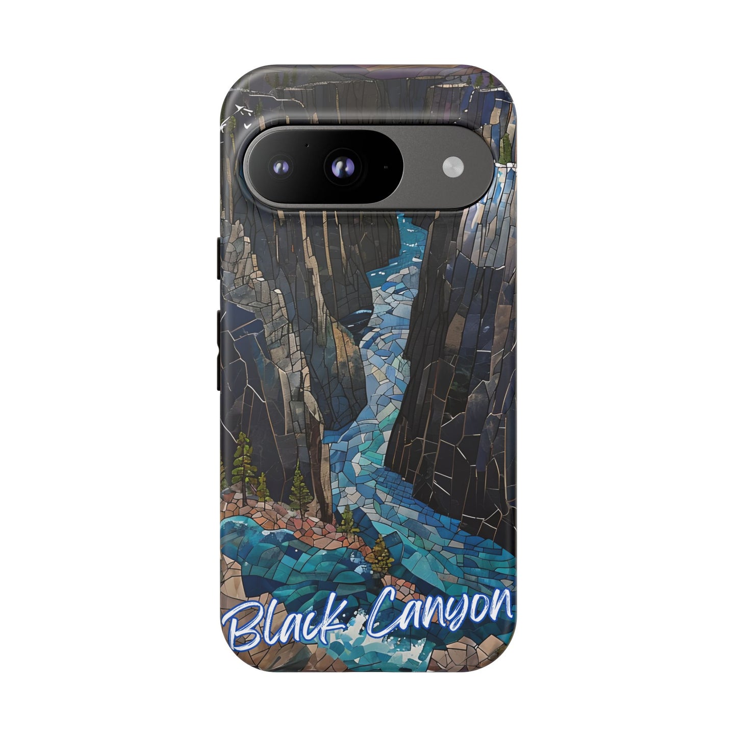 Black Canyon Phone Case, Mosaic Phone Case, Mountain Nature Art, National Park Gift, Scenic Forest Phone Cover, Landscape Aesthetic Case