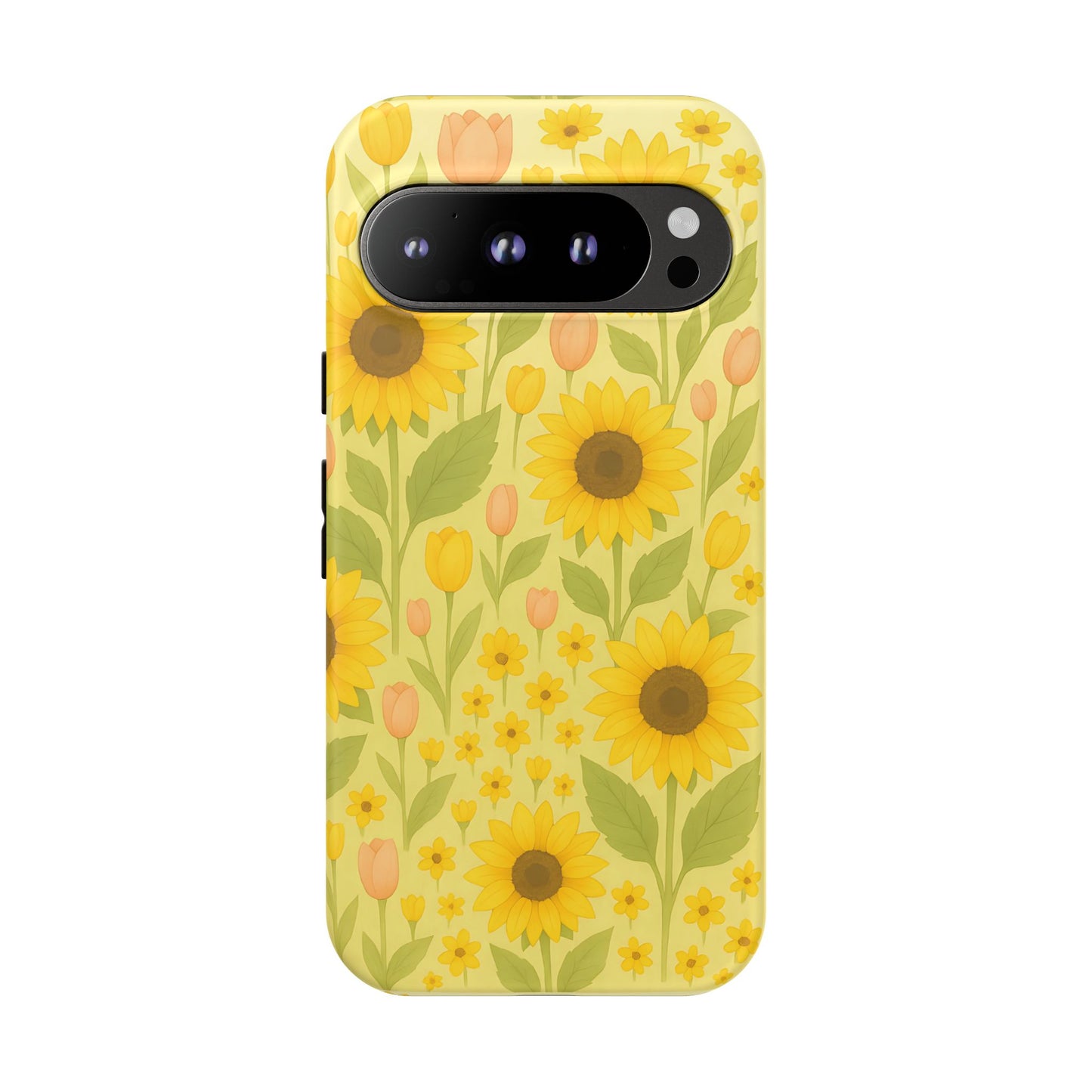 Sunflower Floral Phone Case, Watercolor Botanical Print, Aesthetic Tough Phone Case, Compatible with iPhone, Galaxy, Google