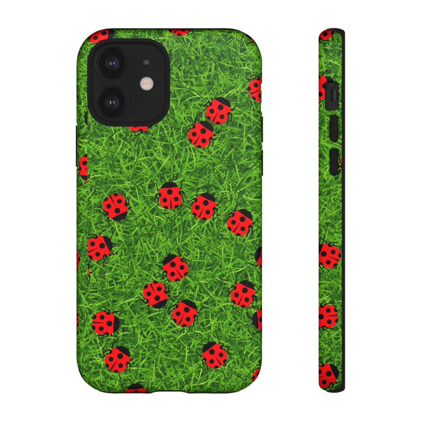 Ladybug Tough Phone Case - Cute Insect Aesthetic, Nature Pattern Art Design, Compatible with iPhone, Galaxy, and Google Phones