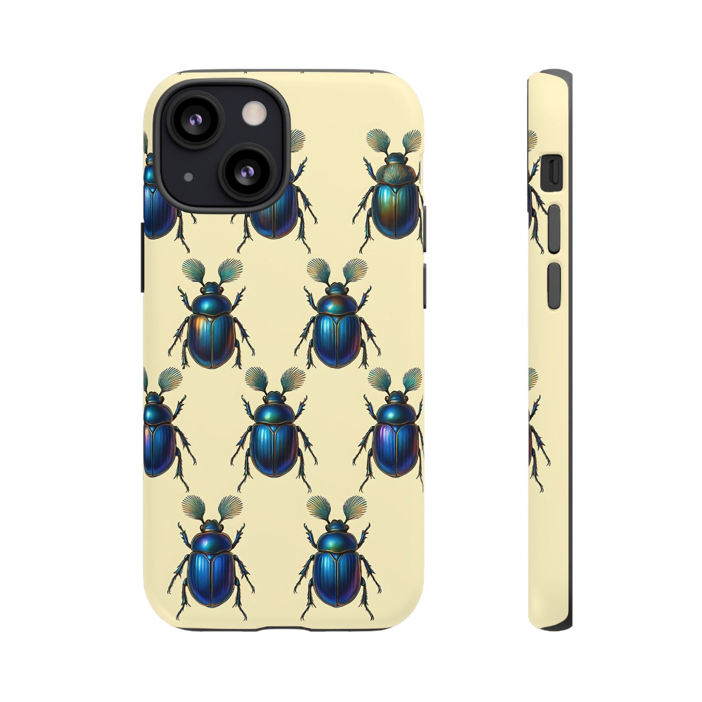 Beetle Tough Phone Case - Nature-Inspired Insect Art, Vintage Bug Pattern Design, Compatible with iPhone, Galaxy, and Google Phones