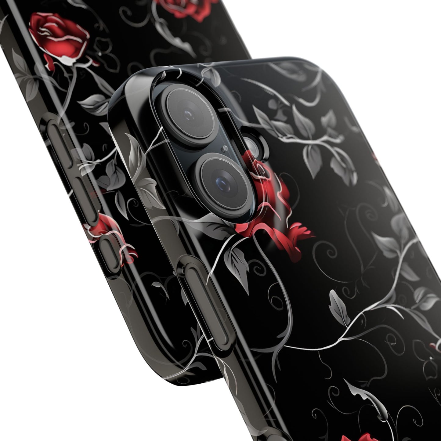 Elegant Floral Slim Phone Cases, Gothic Style Case, Rose Design Cover, Unique Gift for Her, Phone Accessories, Modern Chic