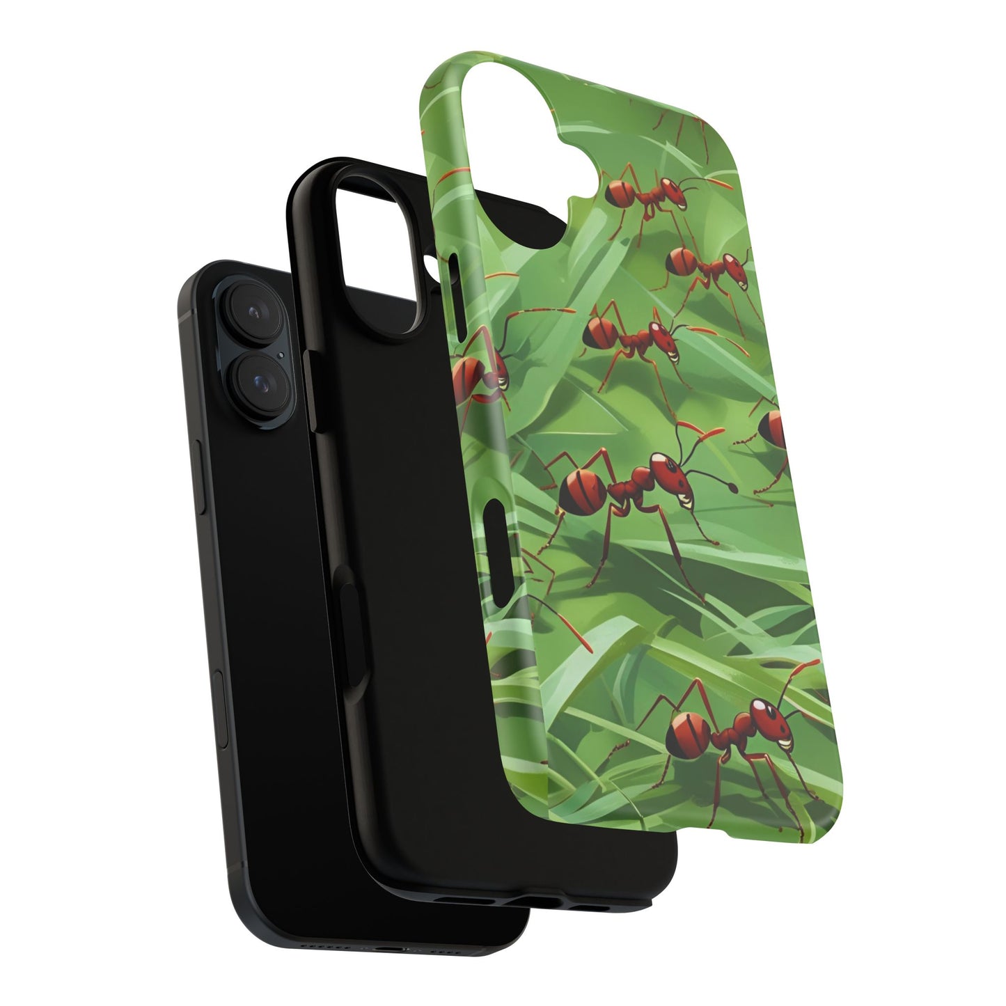 Marching Ant Pattern Tough Phone Case - Realistic Insect Art, Minimalist Nature Aesthetic, Compatible with iPhone, Galaxy, and Google Phones