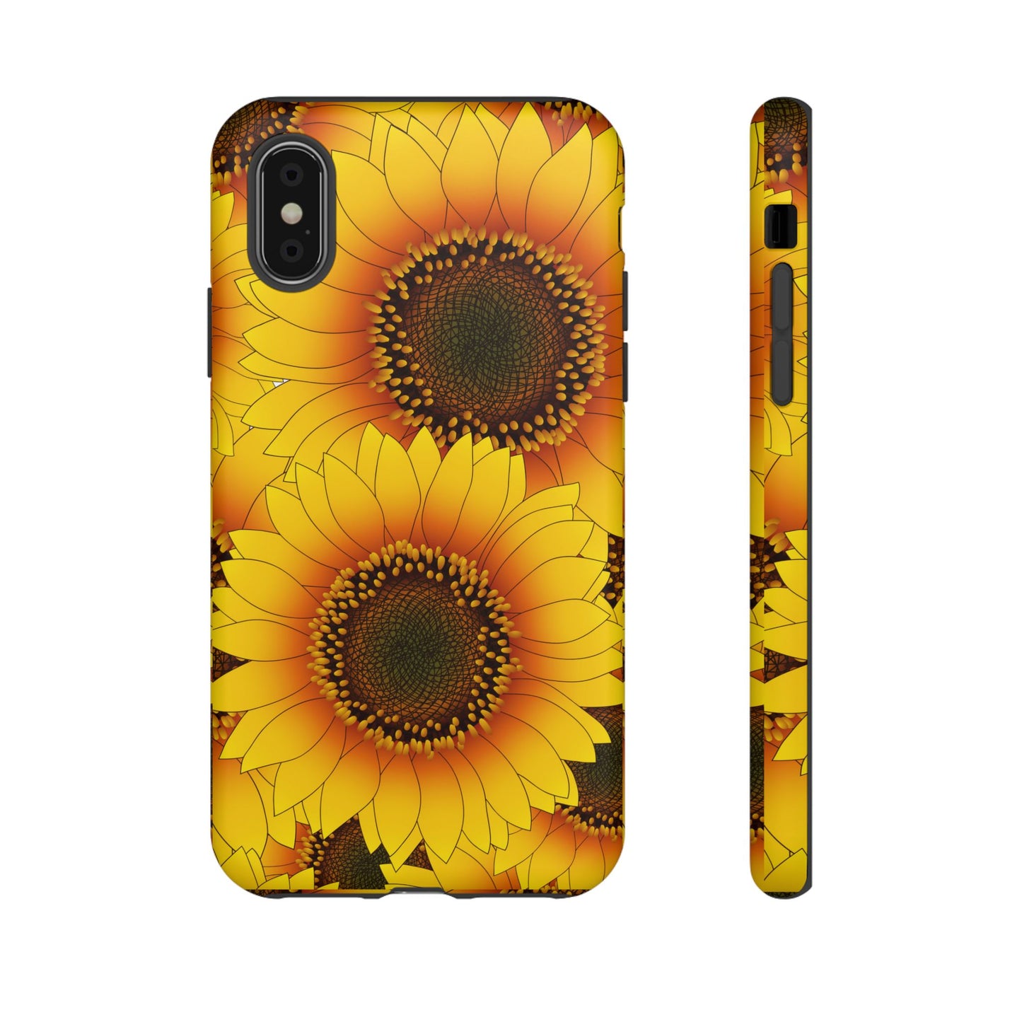 Sunflower Aesthetic Tough Phone Case - Bright Floral Art, Bold Yellow Sunflower Design, Compatible with iPhone, Galaxy, and Google Phones