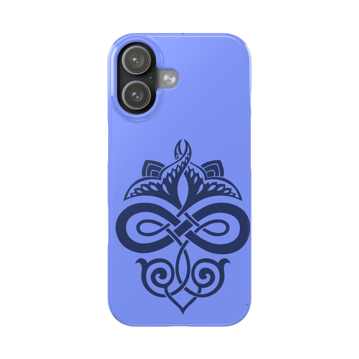 Celtic Knot Slim Phone Case, Blue Pattern Phone Cover, Irish Heritage Art Design, Compatible with iPhone 17, 16, 15, 14, 13, 12, 11