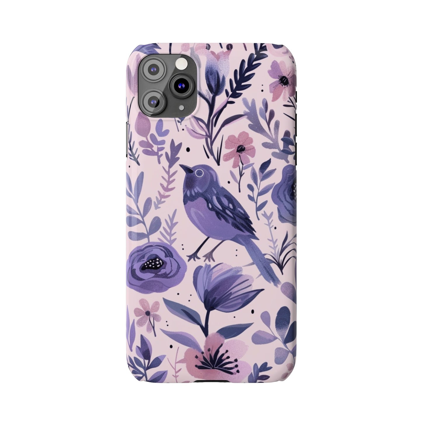 Floral Bird Slim Phone Case, Elegant Phone Cover, Cute Gift for Bird Lovers, Spring Vibes, Nature-Inspired