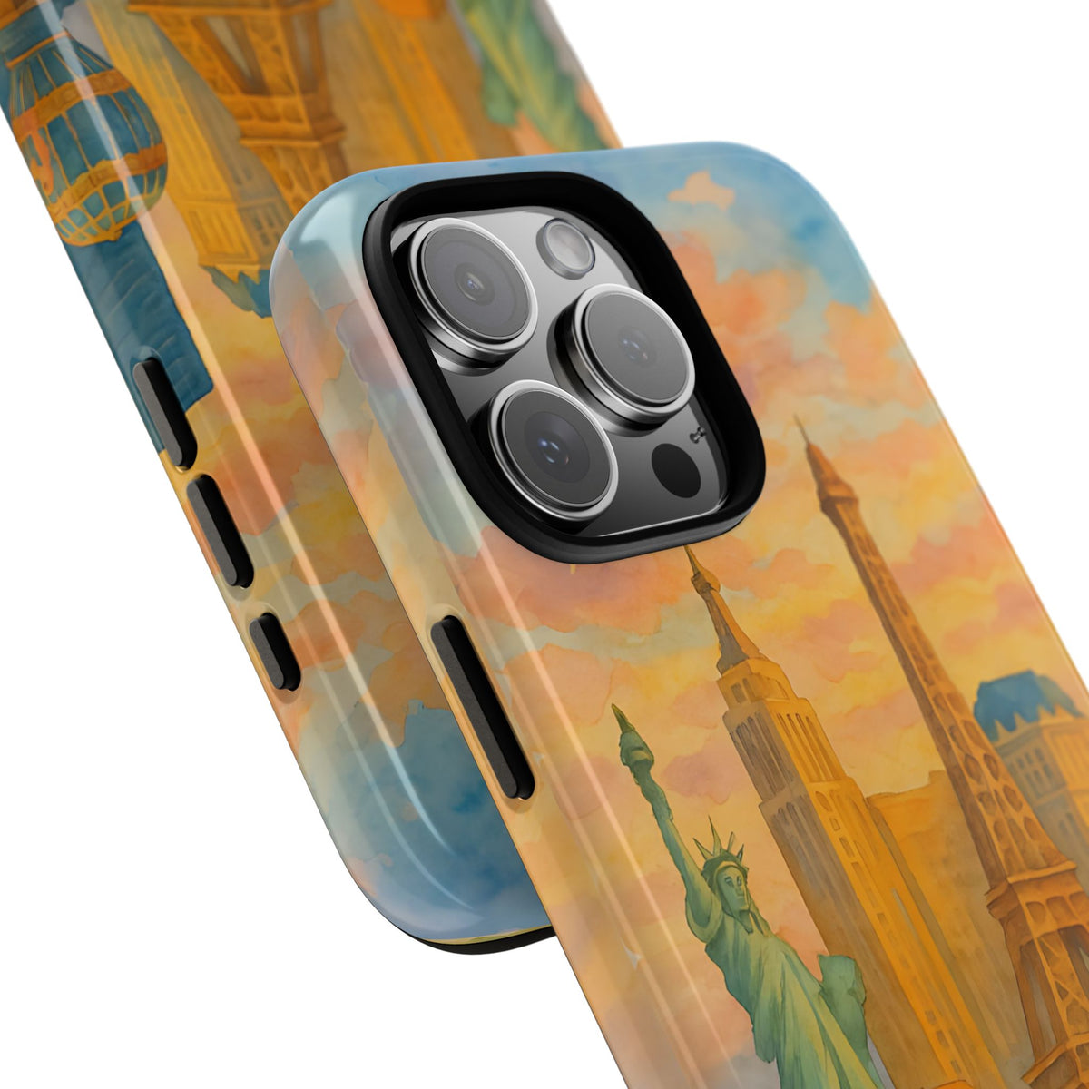 Cityscape Tough Phone Case, Las Vegas Strip Skyline Phone Cover Sunset Glow Design, Compatible with iPhone, Galaxy & Google