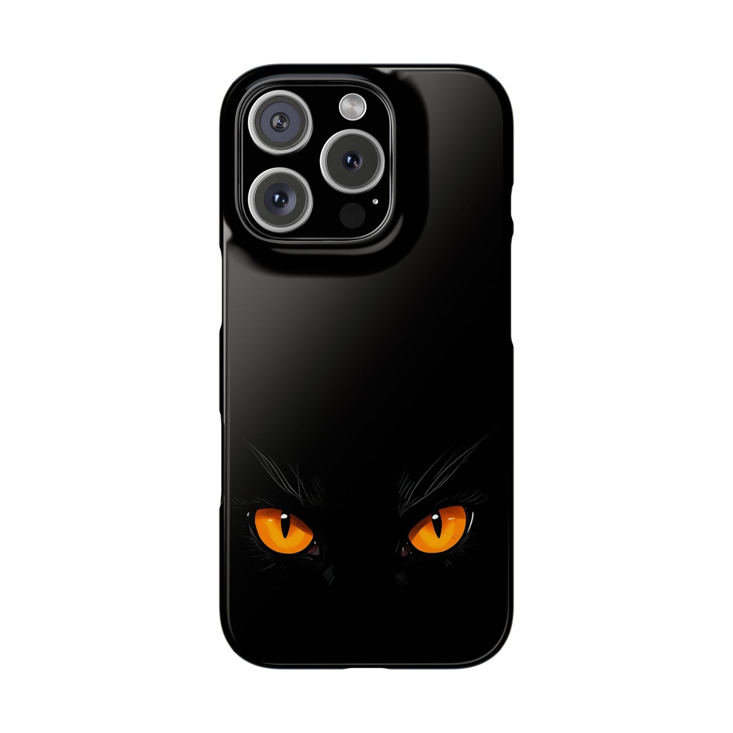 Black Cat Slim Phone Case - Gothic Halloween Aesthetic, Subtle Spookycore Aesthetic, Compatible with iPhone, Galaxy, and Google Phones