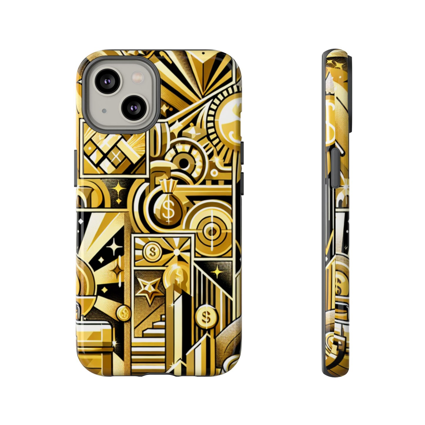 Sagittarius Zodiac Phone Case, Luxury Gold Astrology Gift for Her, Celestial Star Sign Cover with Money and Success Symbols, Birthday Gift