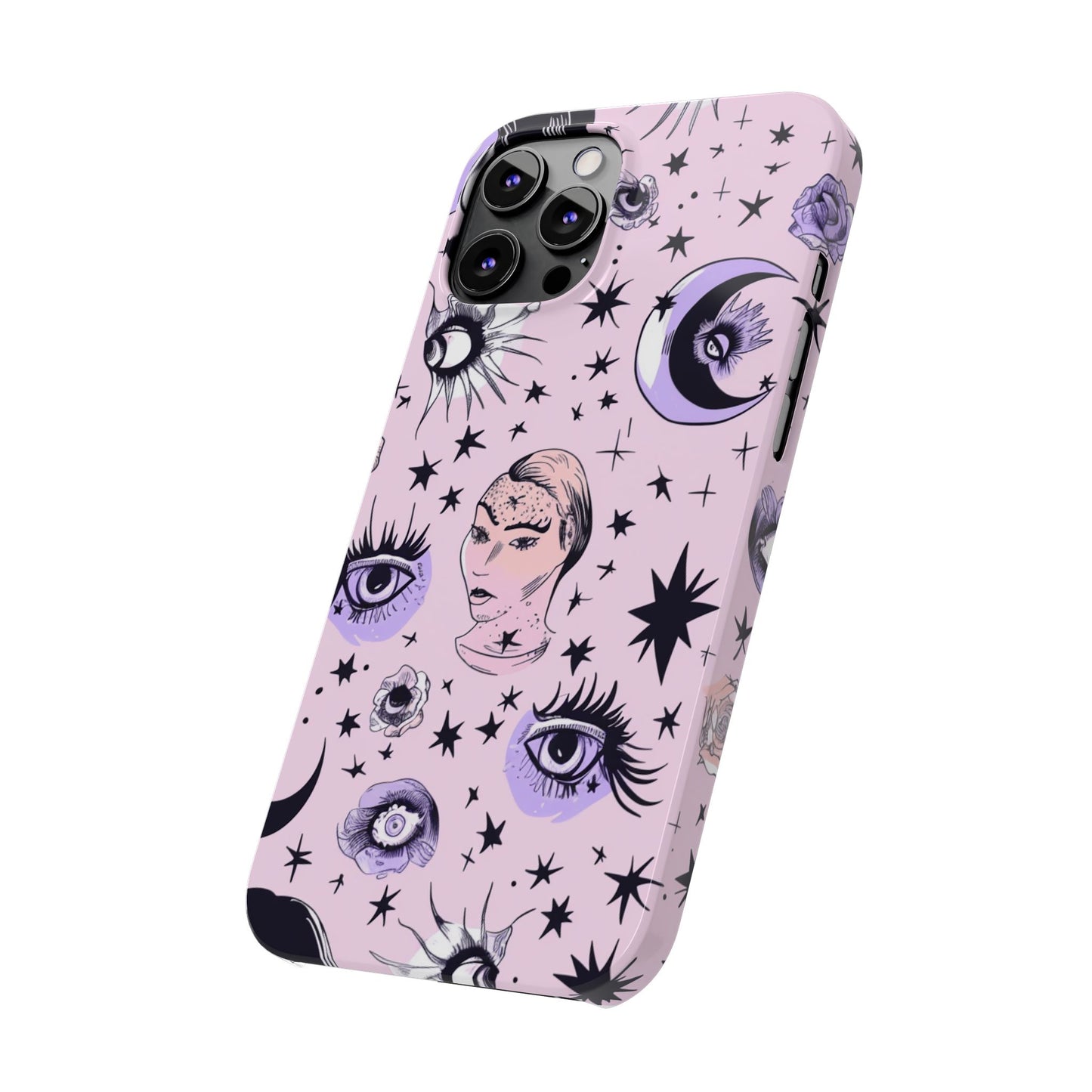 Celestial Slim Phone Cases - Stylish Cosmic Design, Personalized Phone Protectors, Astrology Gifts, Unique Phone Accessories, Moon & Stars