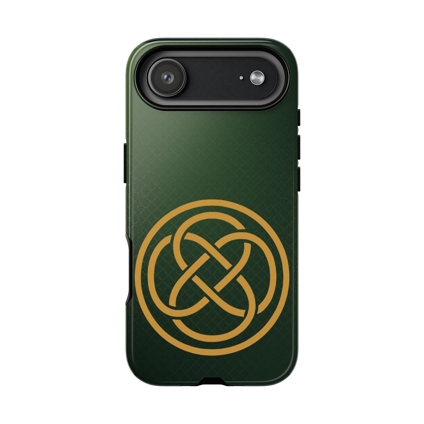 Celtic Shield Knot Emerald Tough Phone Case Irish Heritage Symbol Compatible with iPhone 17 16 15 14 13 12 11 Pro Max Galaxy Pixel