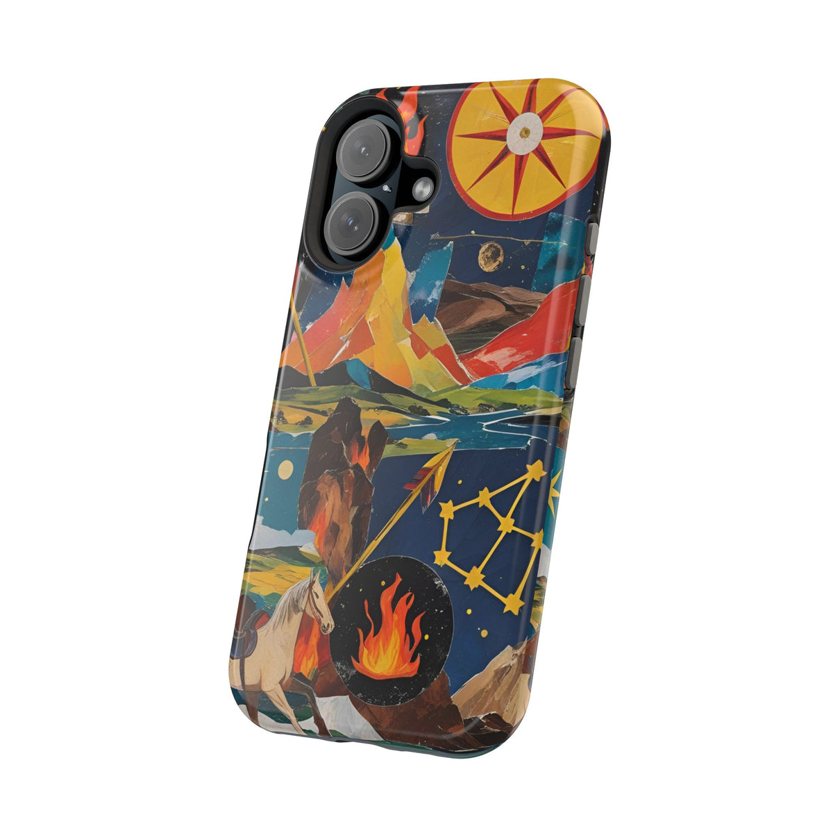 Sagittarius Zodiac Magnetic Phone Case, Artistic Astrology Gift for Her, Celestial Fire Sign with Constellation and Centaur, Birthday Gift