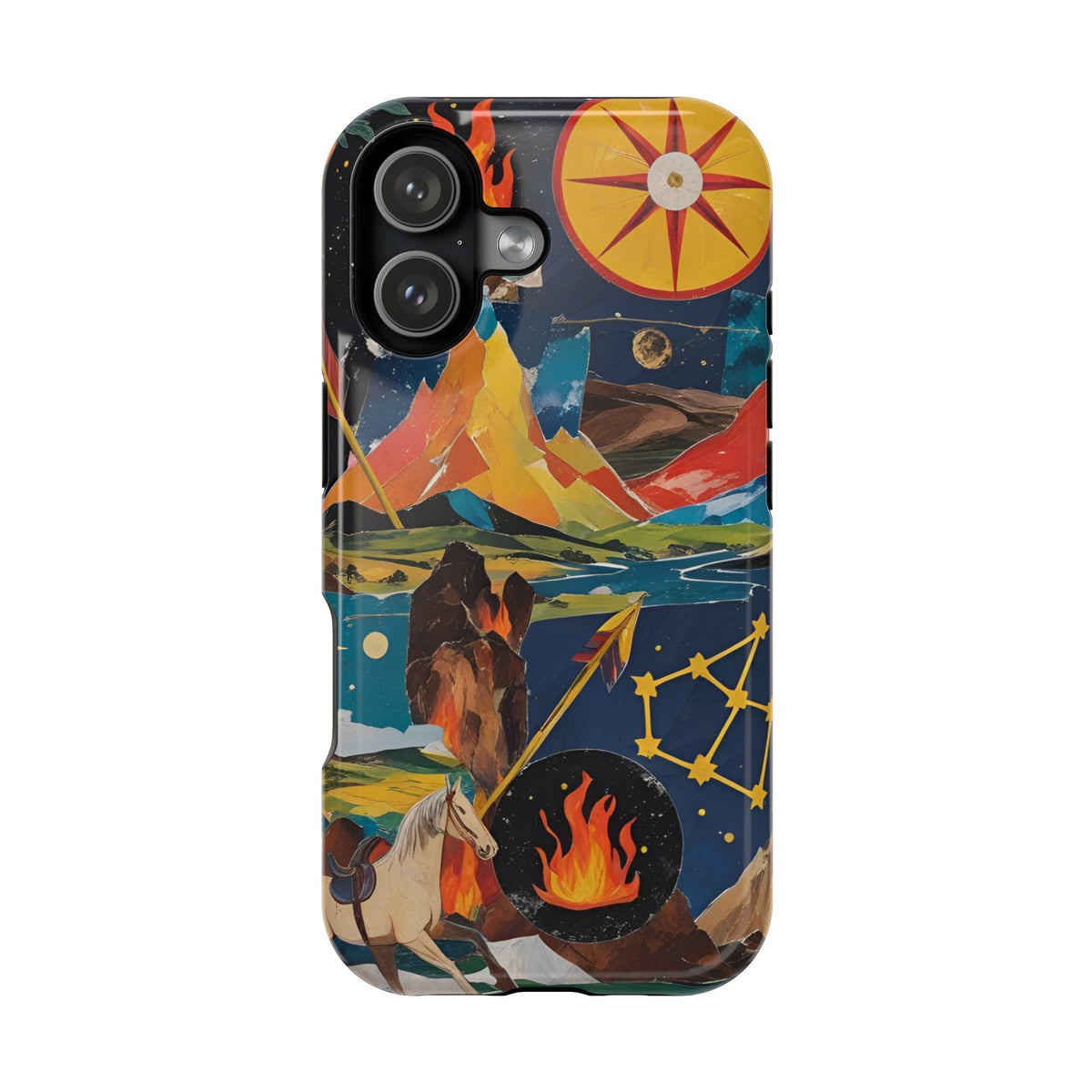 Sagittarius Zodiac Magnetic Phone Case, Artistic Astrology Gift for Her, Celestial Fire Sign with Constellation and Centaur, Birthday Gift