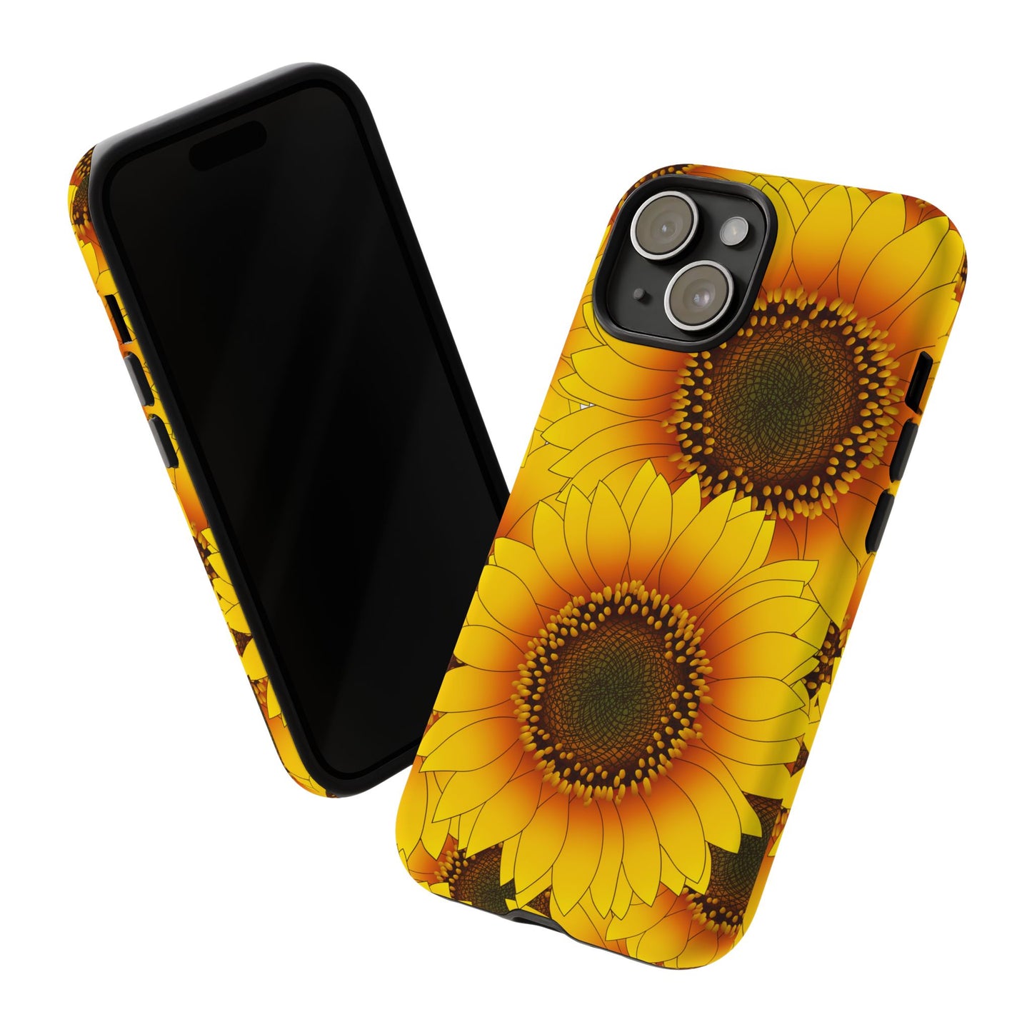 Sunflower Aesthetic Tough Phone Case - Bright Floral Art, Bold Yellow Sunflower Design, Compatible with iPhone, Galaxy, and Google Phones