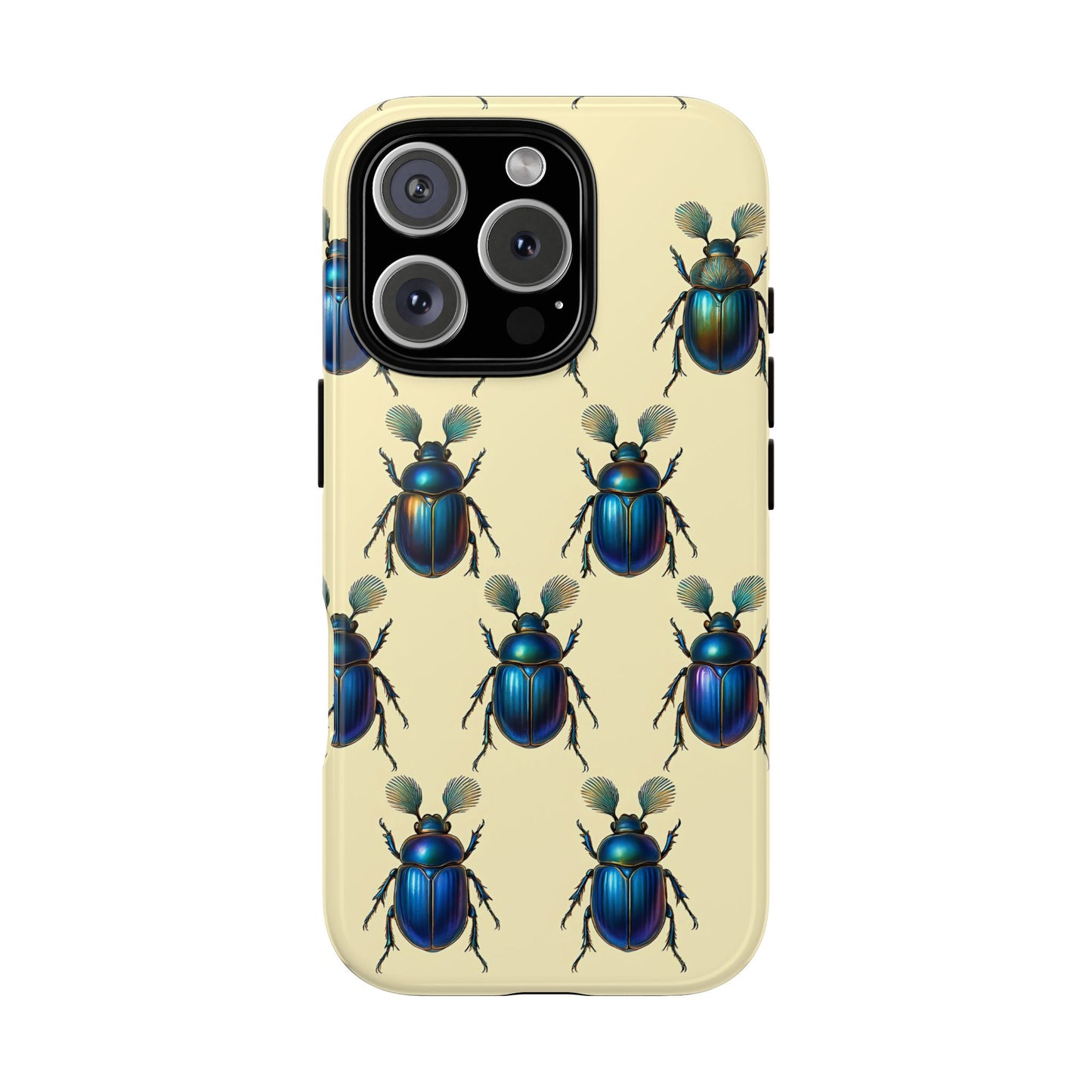 Beetle Tough Phone Case - Nature-Inspired Insect Art, Vintage Bug Pattern Design, Compatible with iPhone, Galaxy, and Google Phones