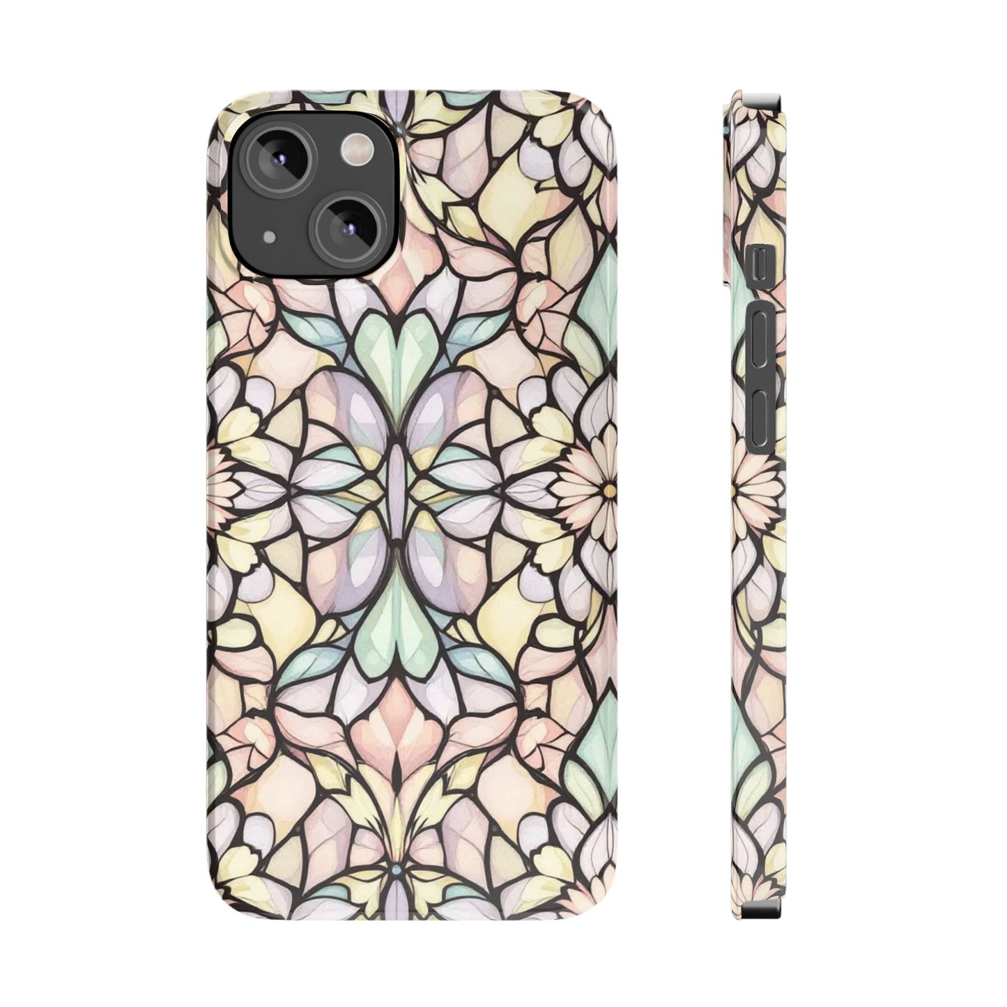 Floral Pattern Slim Phone Case - Perfect Gift for Nature Lovers, Stylish Accessory, Mobile Protection, Unique Design, Spring Vibes