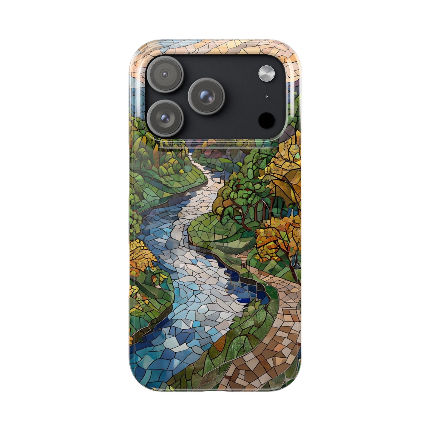 Cuyahoga Valley Mosaic Slim Phone Case, Midwest Forest Art, Scenic Nature Aesthetic, Unique Gift for Nature Lovers