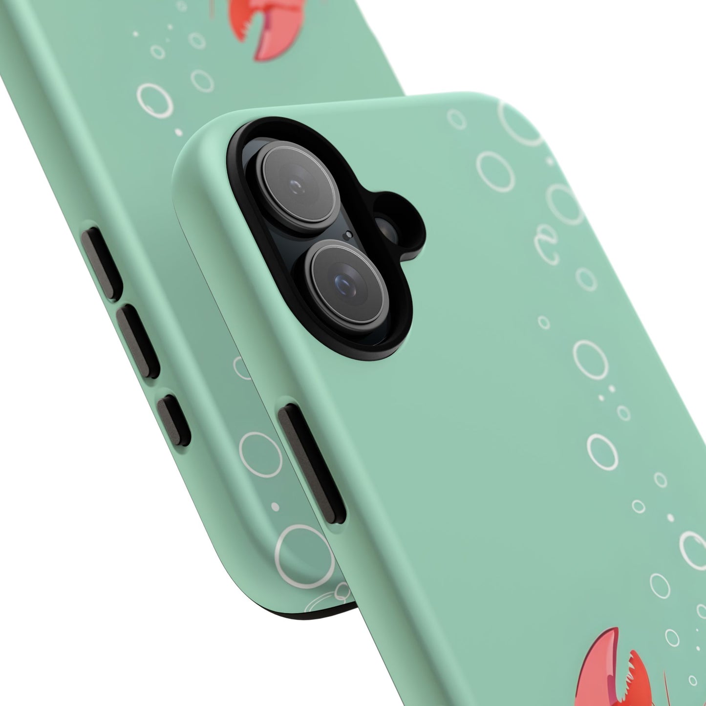 Whimsical Lobster Phone Case - Funny Sea Creature Tough Case Gift - Sea Foam Green Ocean Design - Compatible with iPhone Galaxy Google