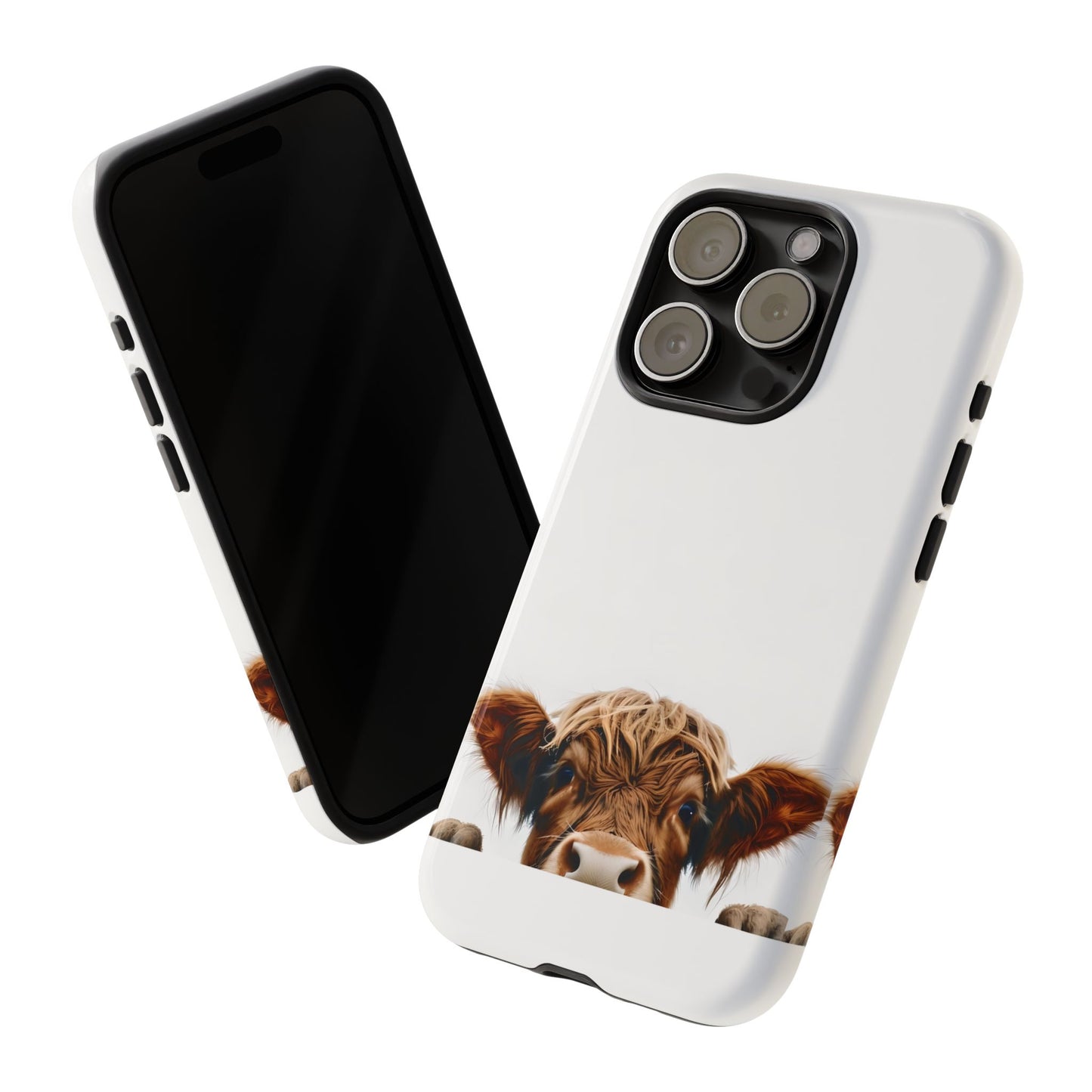 Highland Cow Phone Case - Cute Animal Lover Gift , Wildlife Nature Tough Phone Case , Compatible with iPhone, Galaxy, Google