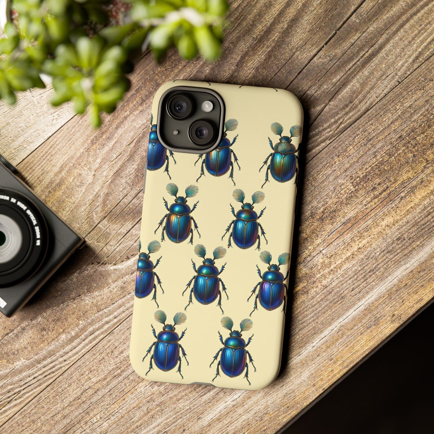 Beetle Tough Phone Case - Nature-Inspired Insect Art, Vintage Bug Pattern Design, Compatible with iPhone, Galaxy, and Google Phones