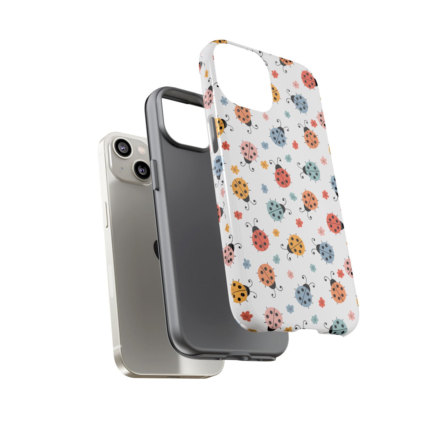 Ladybug Tough Phone Case - Cute Insect Aesthetic, Nature-Inspired Pattern Art, Compatible with iPhone, Galaxy, and Google Phones