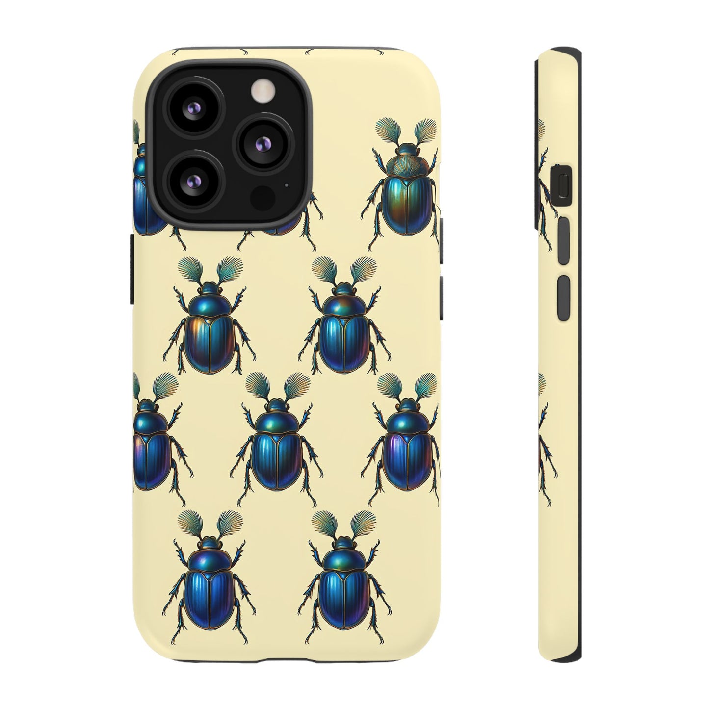 Beetle Tough Phone Case - Nature-Inspired Insect Art, Vintage Bug Pattern Design, Compatible with iPhone, Galaxy, and Google Phones